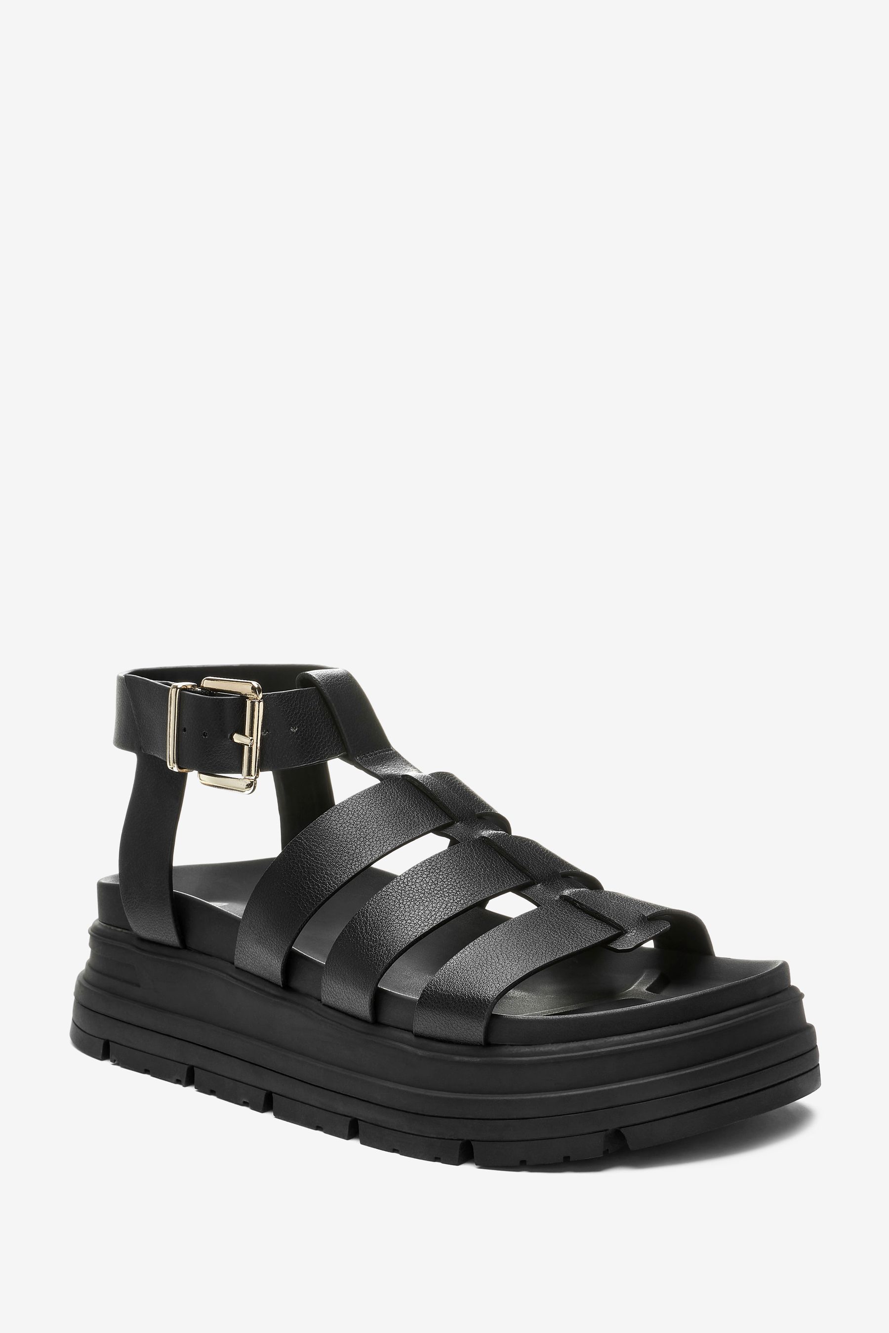 Buy Black Chunky Gladiator Sandals from Next Luxembourg