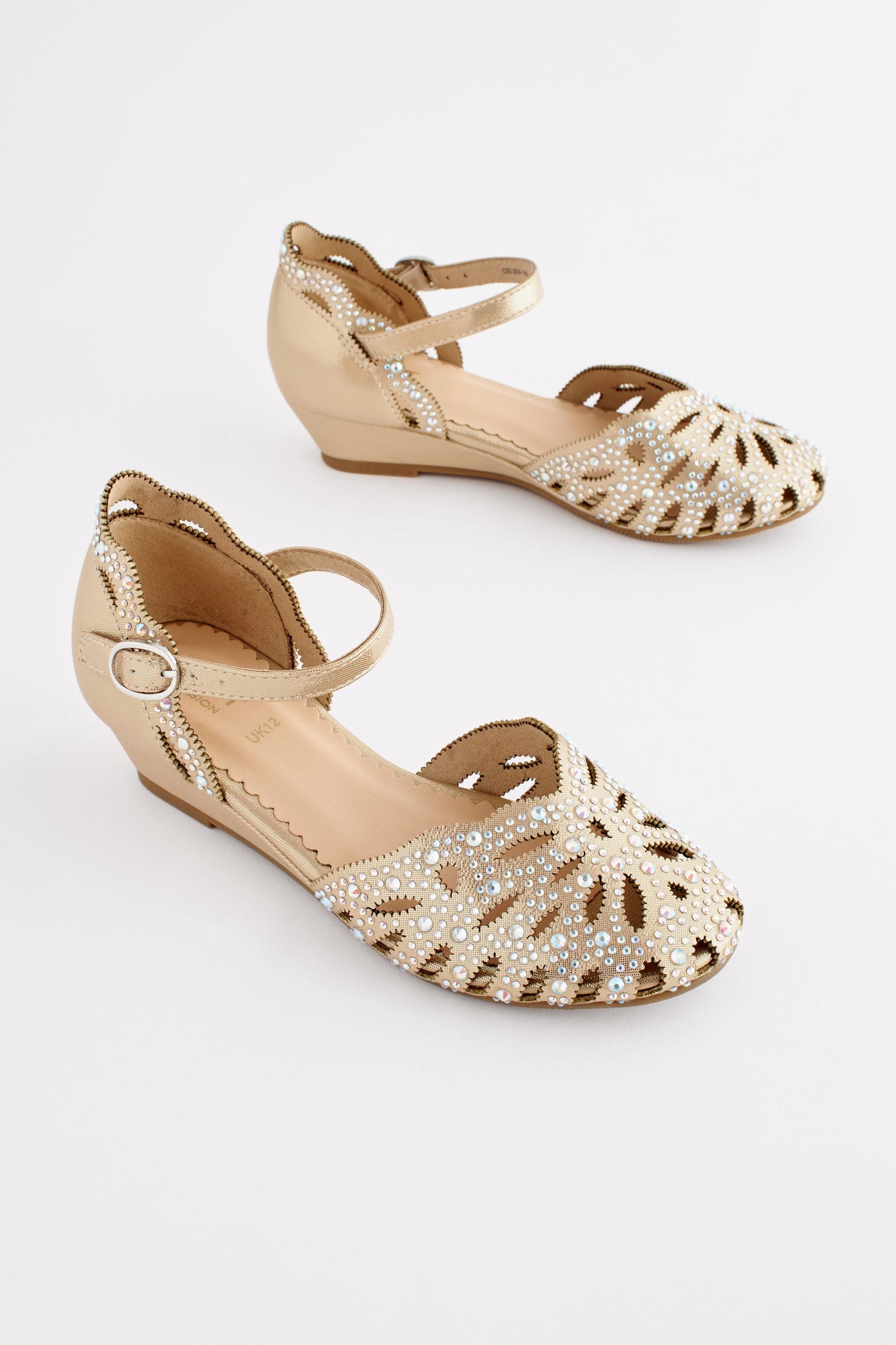 Buy Gold Glitter Wedges from Next Canada