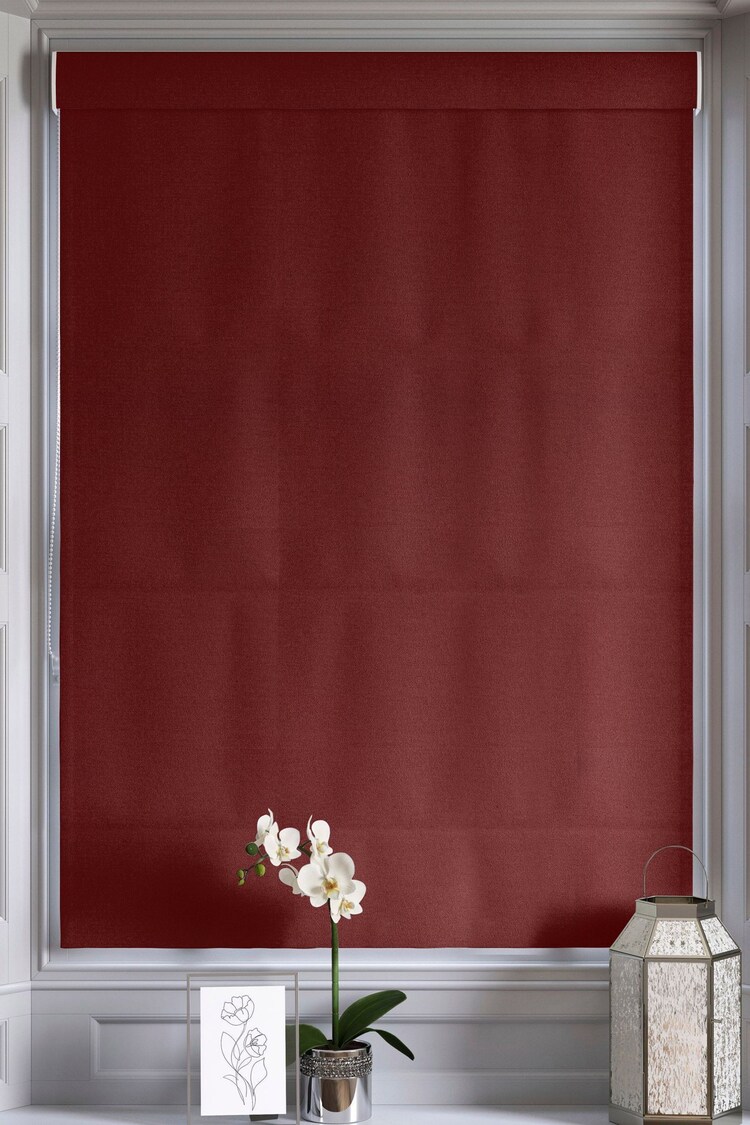 Claret Red Montero Velvet Made To Measure Roman Blind - Image 2 of 8