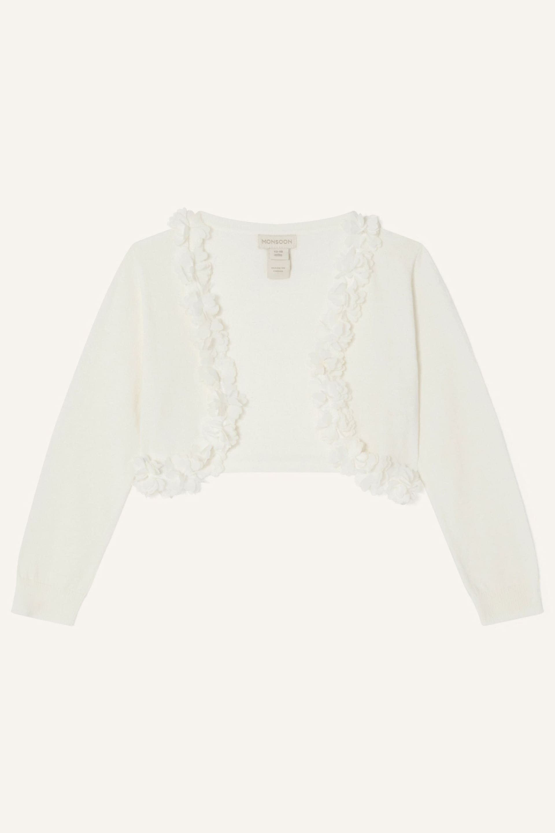 Monsoon White Floral 3D Cardigan - Image 1 of 2