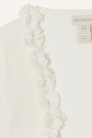 Monsoon White Floral 3D Cardigan - Image 2 of 2