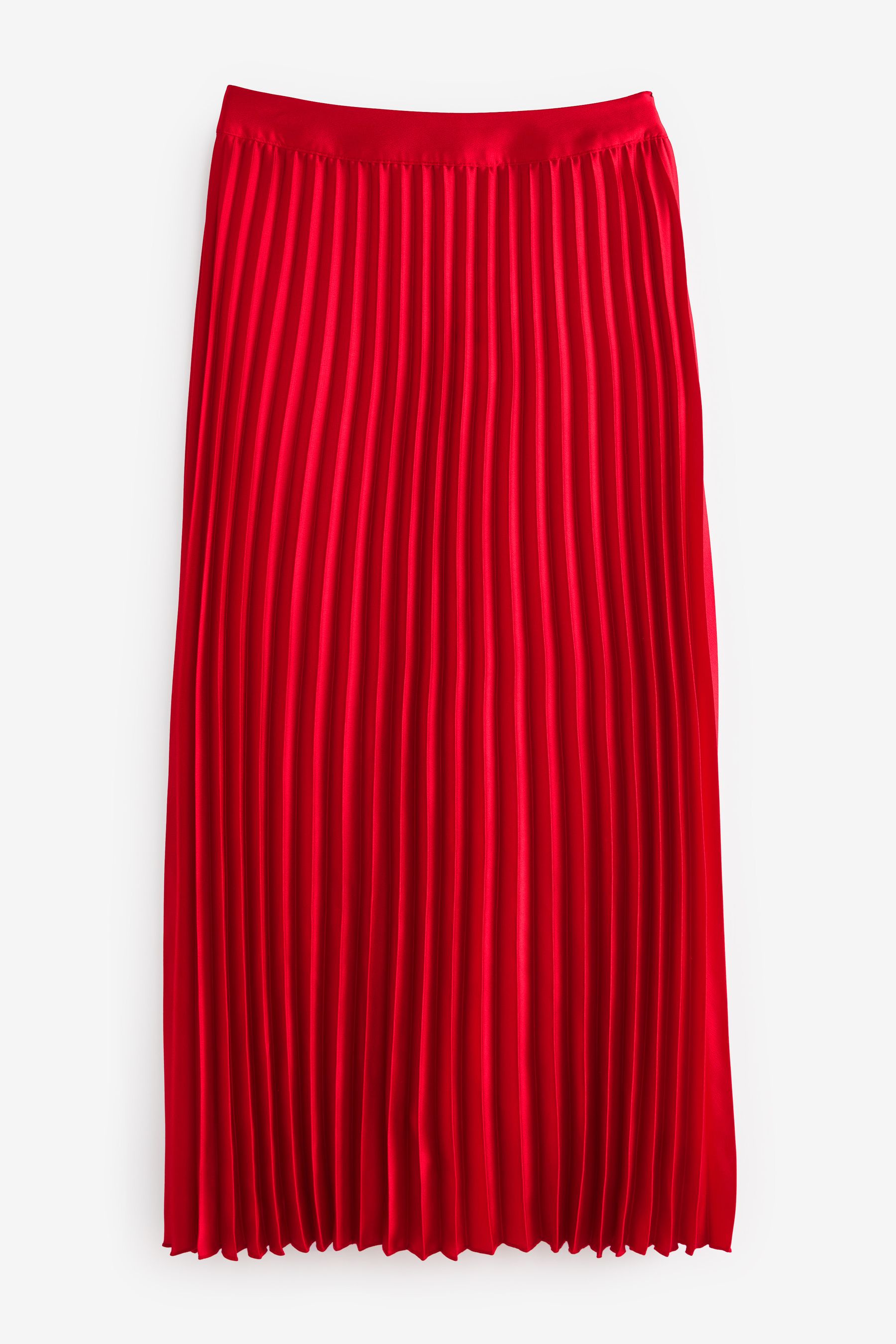Buy Red Satin Pleated Midi Skirt from Next Luxembourg