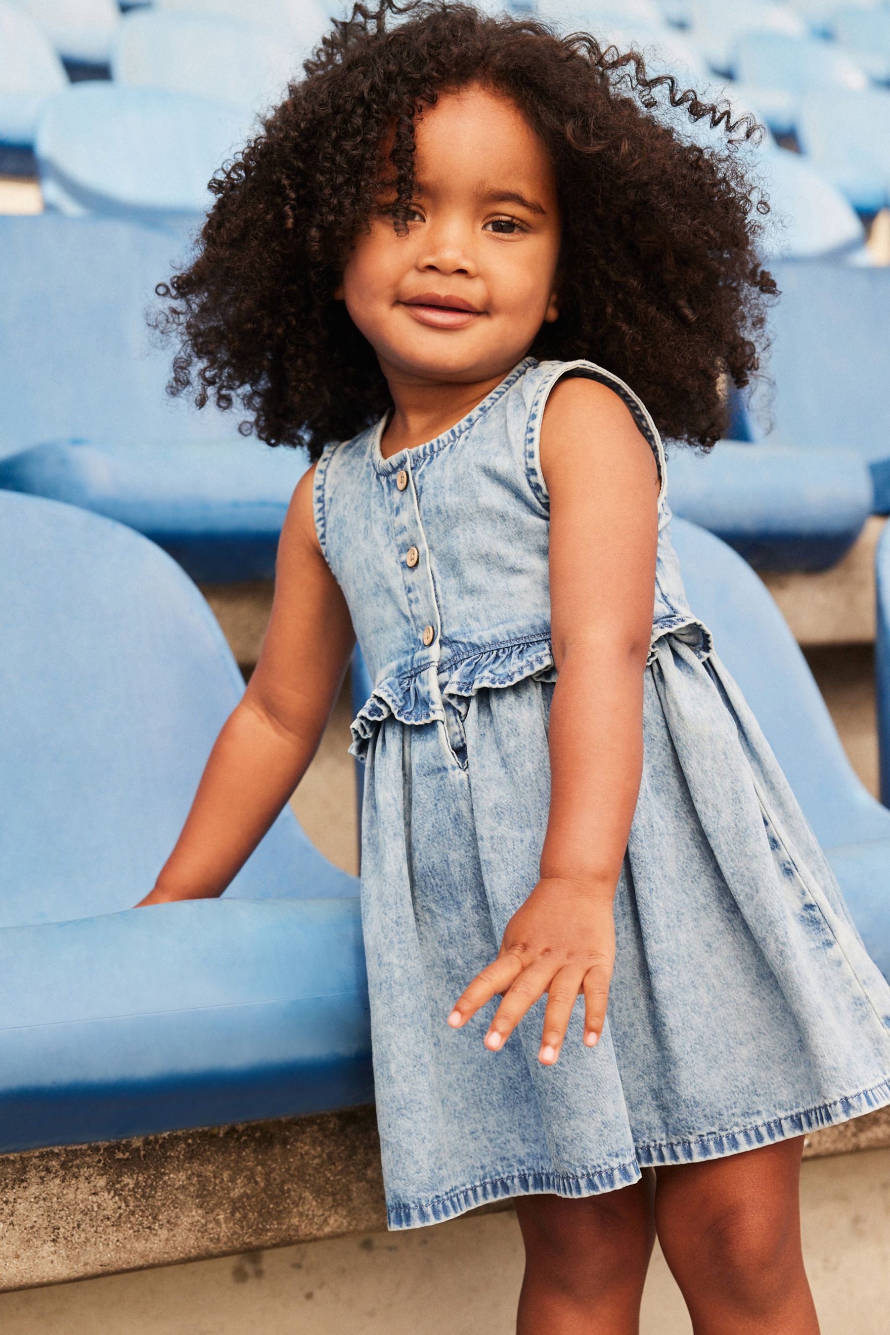 Buy Blue Denim 100 Cotton Peplum Dress 3mths 8yrs from Next Luxembourg
