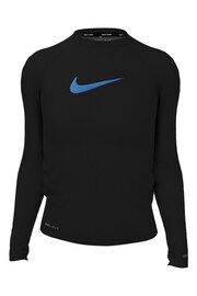 Nike Black Sun Safe Hydroguard Long Sleeved Swim Top - Image 5 of 7