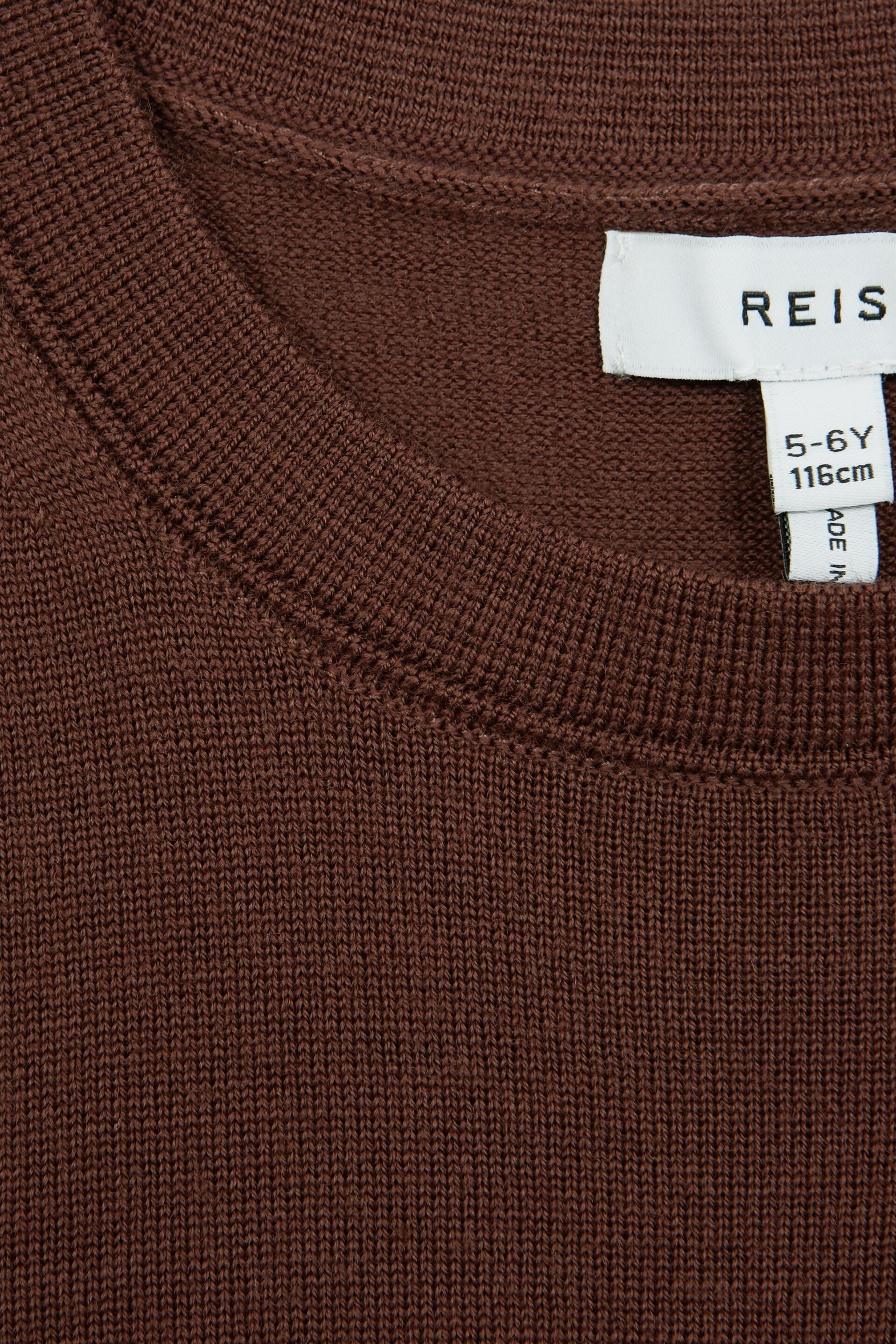 Reiss Rust Wessex Junior Crew Neck Knitted Jumper - Image 6 of 6