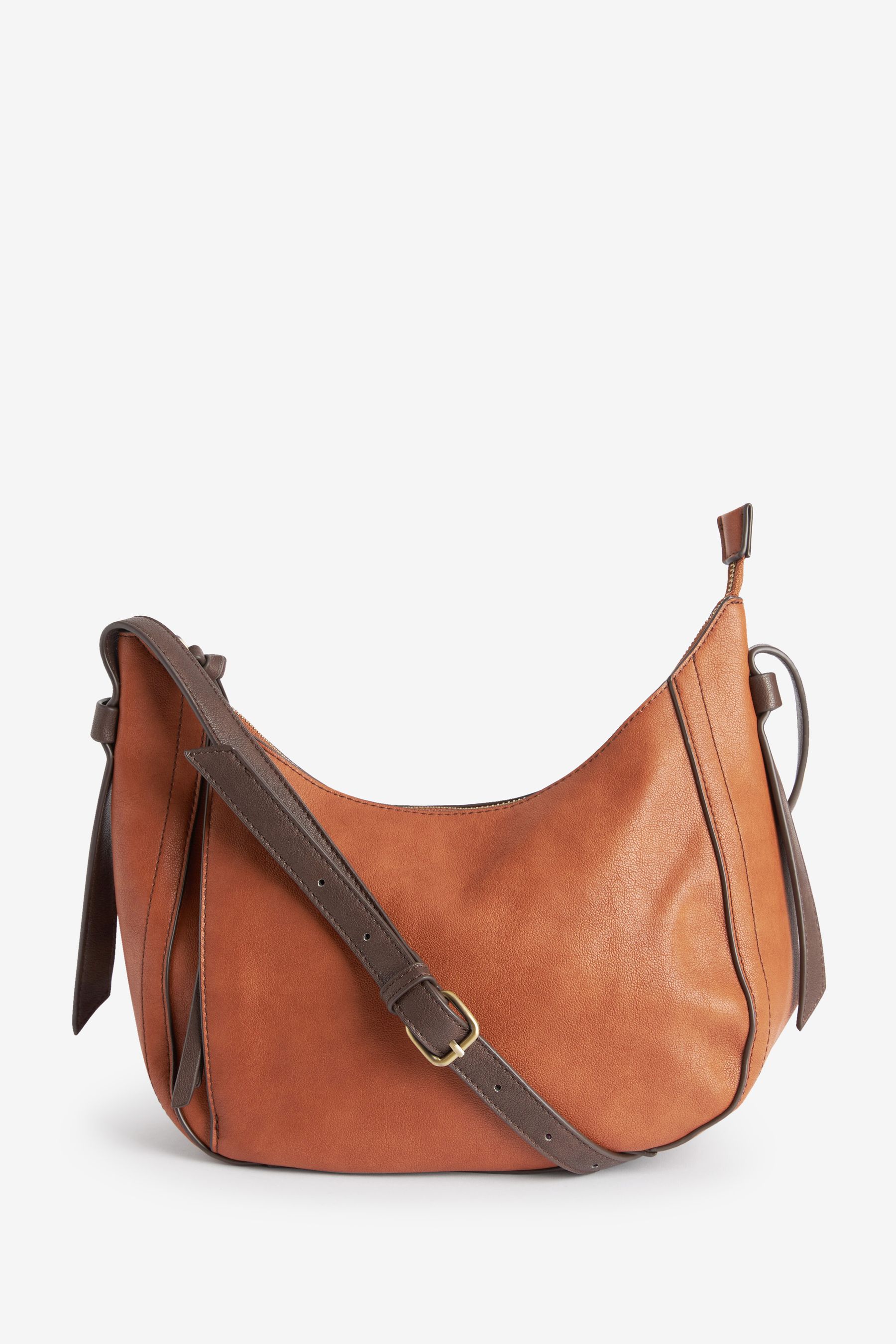 Tan coloured cross body bag top