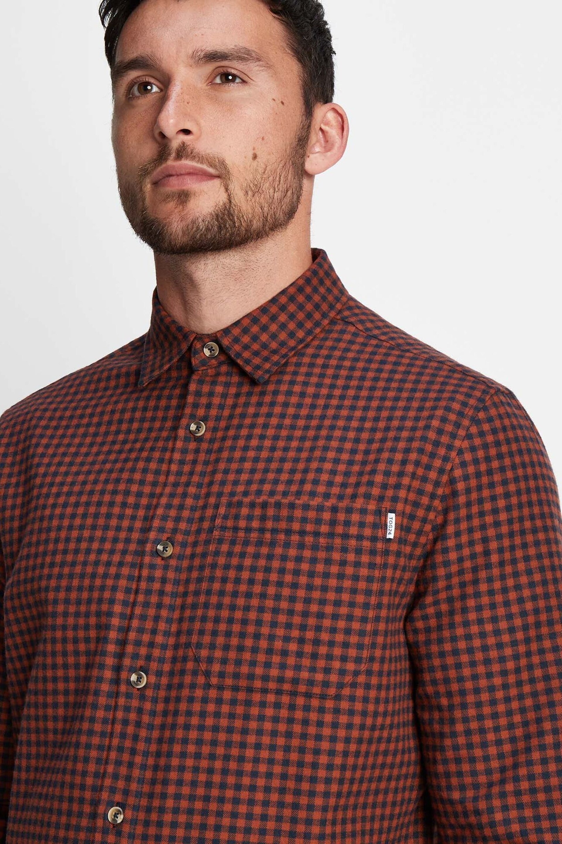 Tog 24 Brown Ingram Flannel Check Shirt - Image 5 of 7