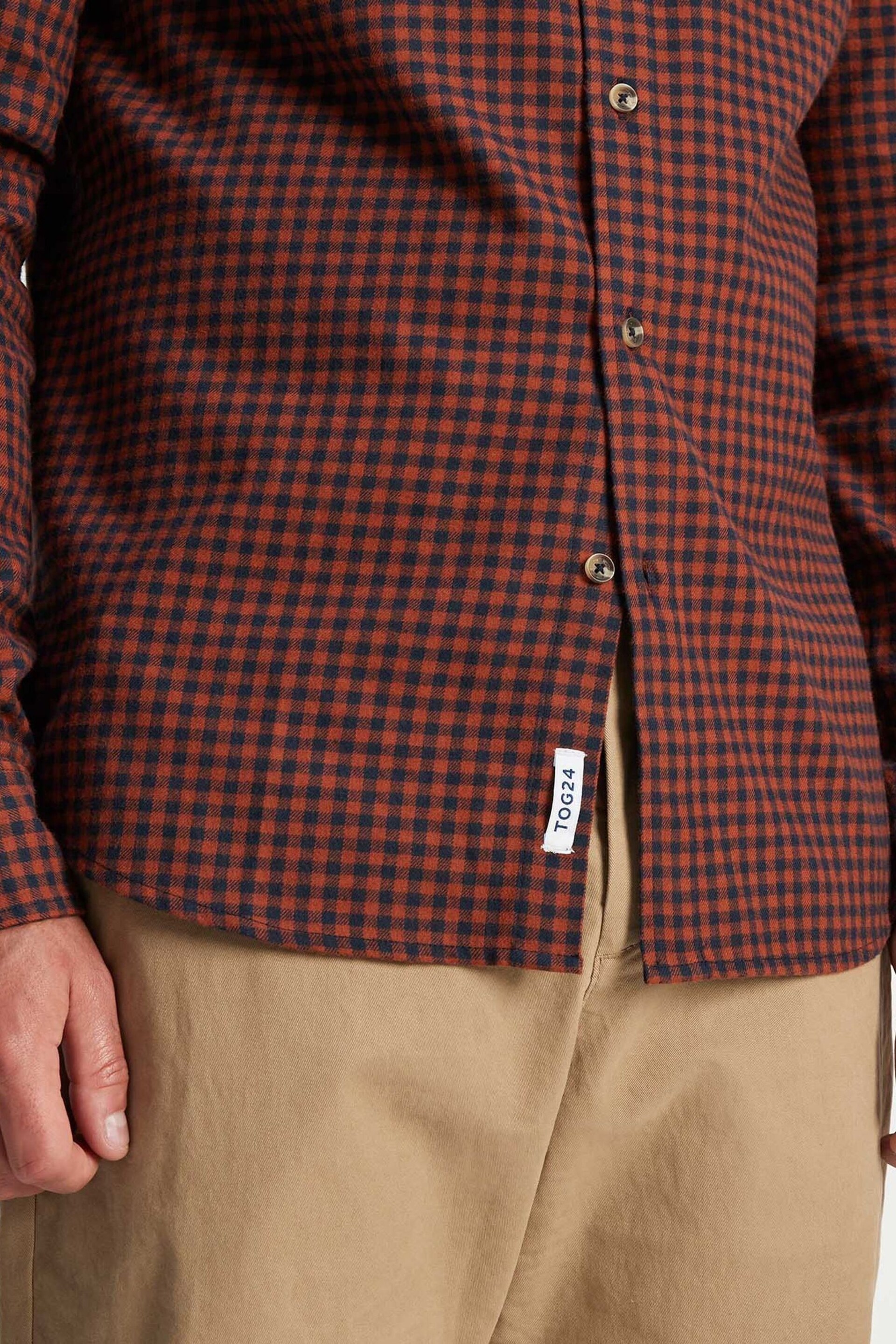 Tog 24 Brown Ingram Flannel Check Shirt - Image 6 of 7