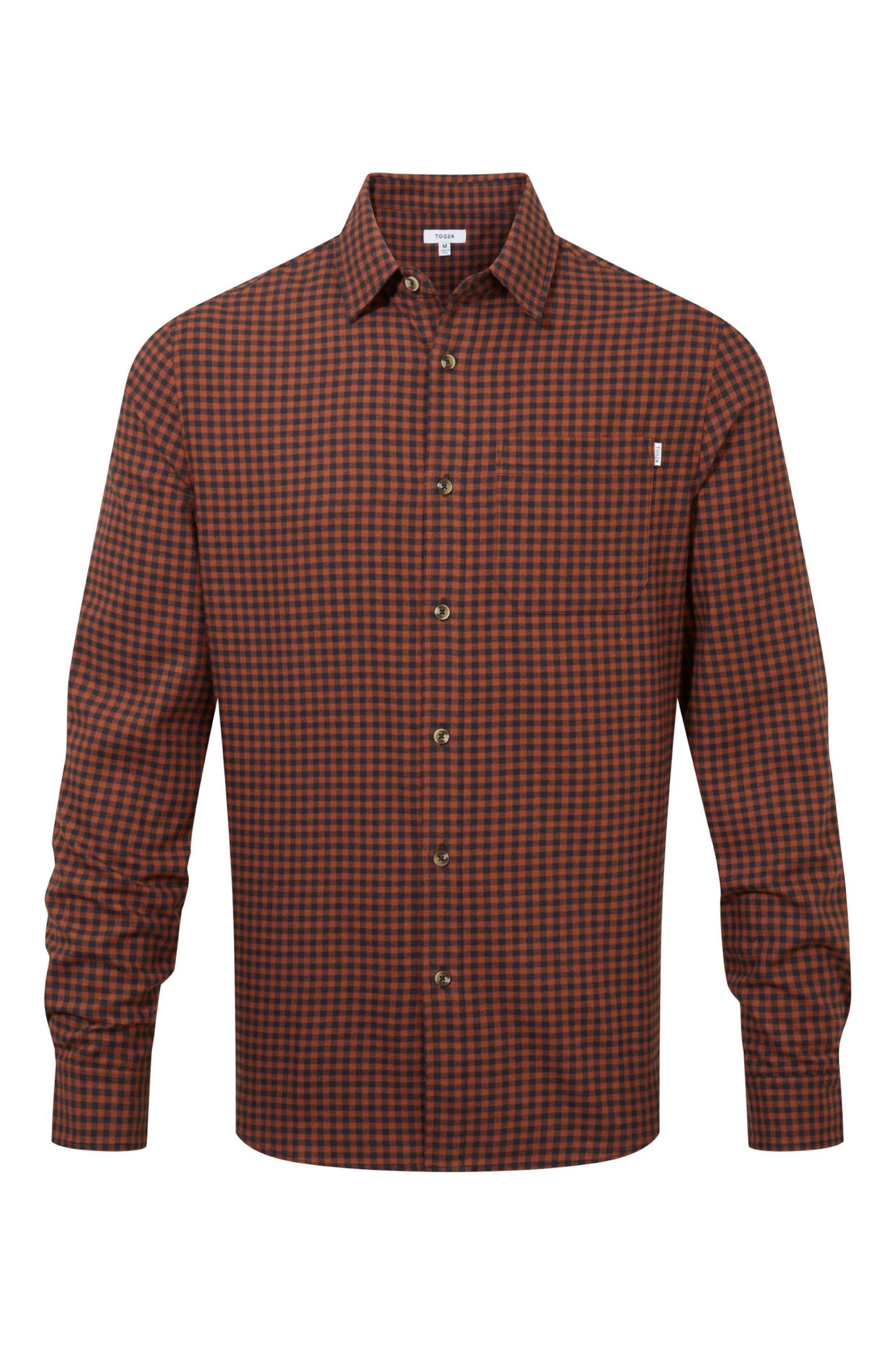 Tog 24 Brown Ingram Flannel Check Shirt - Image 7 of 7