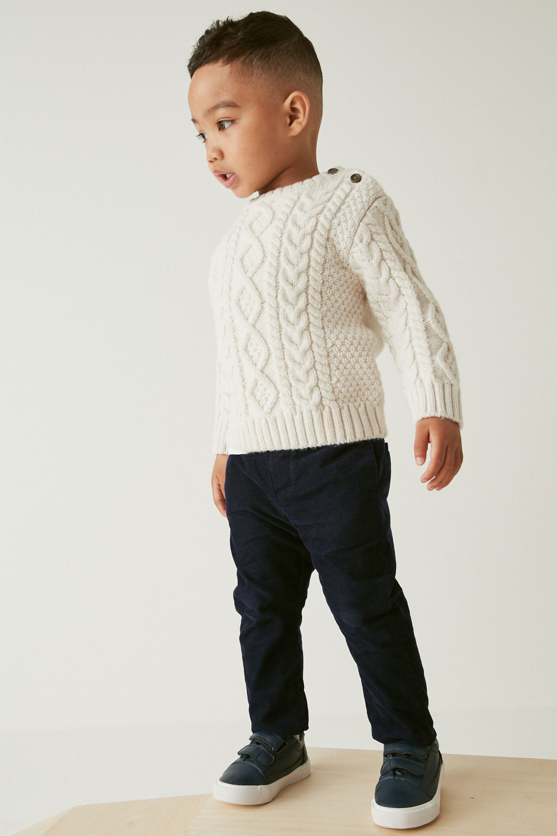 Navy Blue Corduroy Pull-On Trousers (3mths-7yrs) - Image 2 of 6