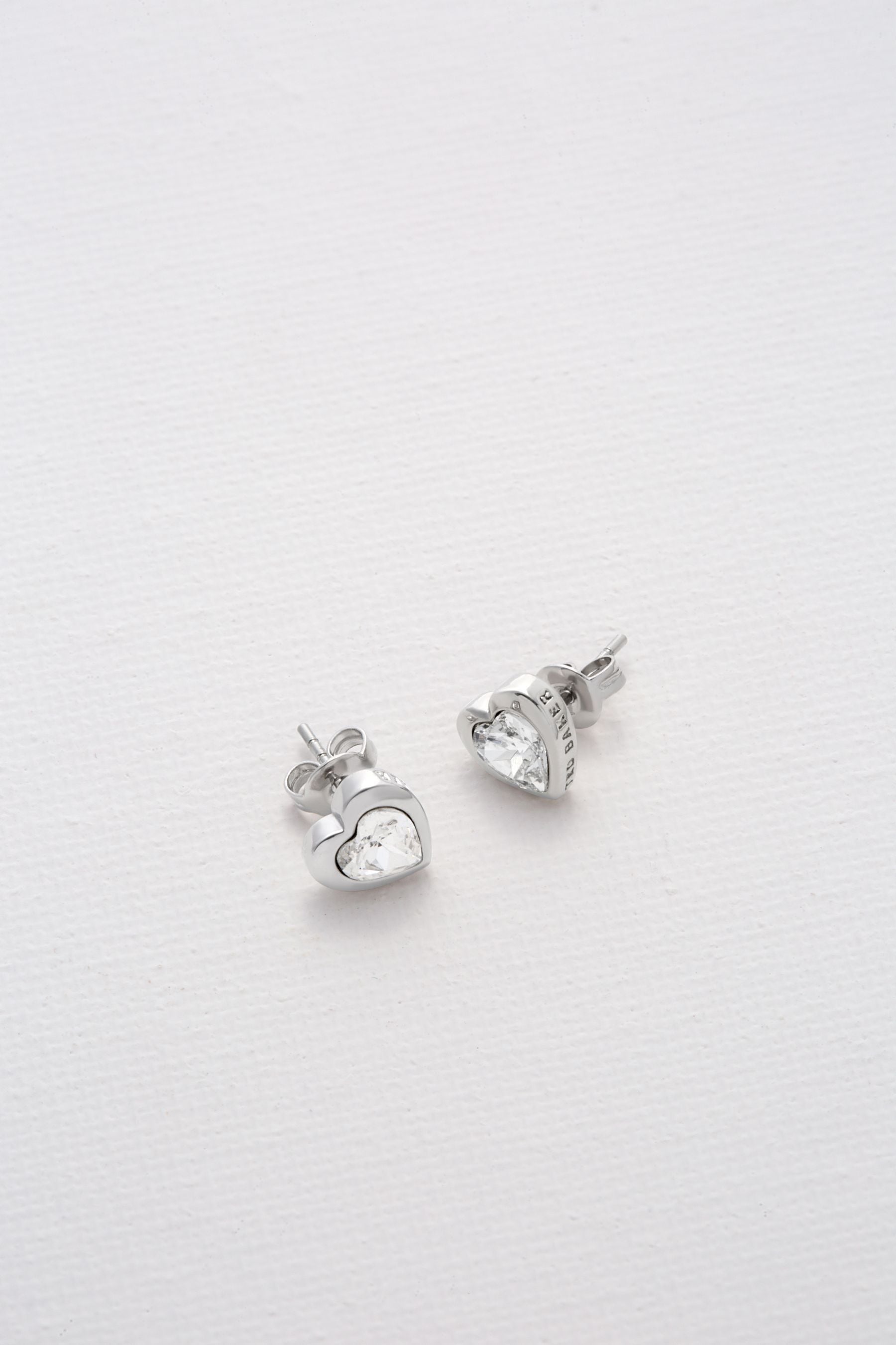 Buy Ted Baker Silver Tone HAN Crystal Heart Earrings from Next Luxembourg