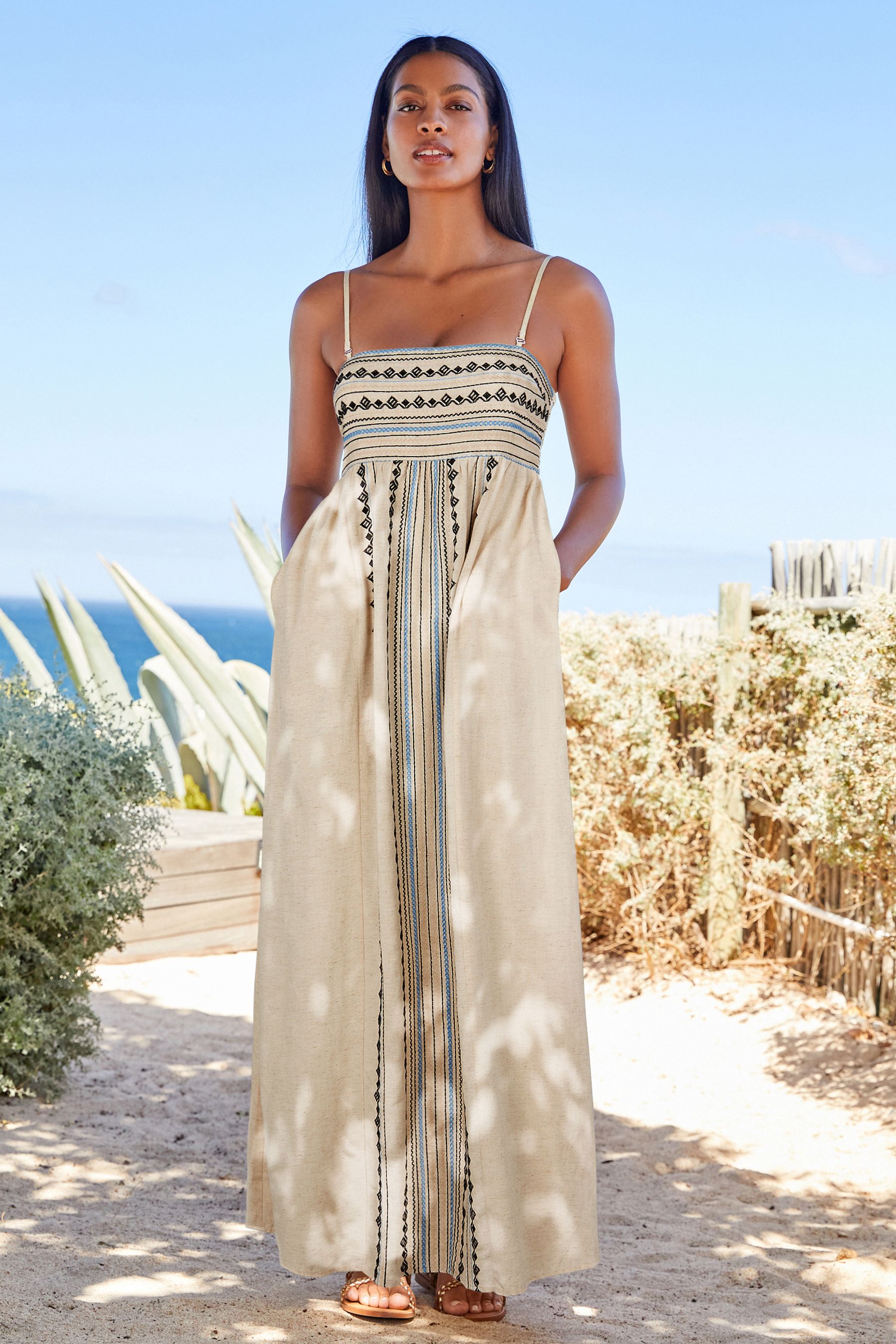 Next ladies linen summer dresses best sale