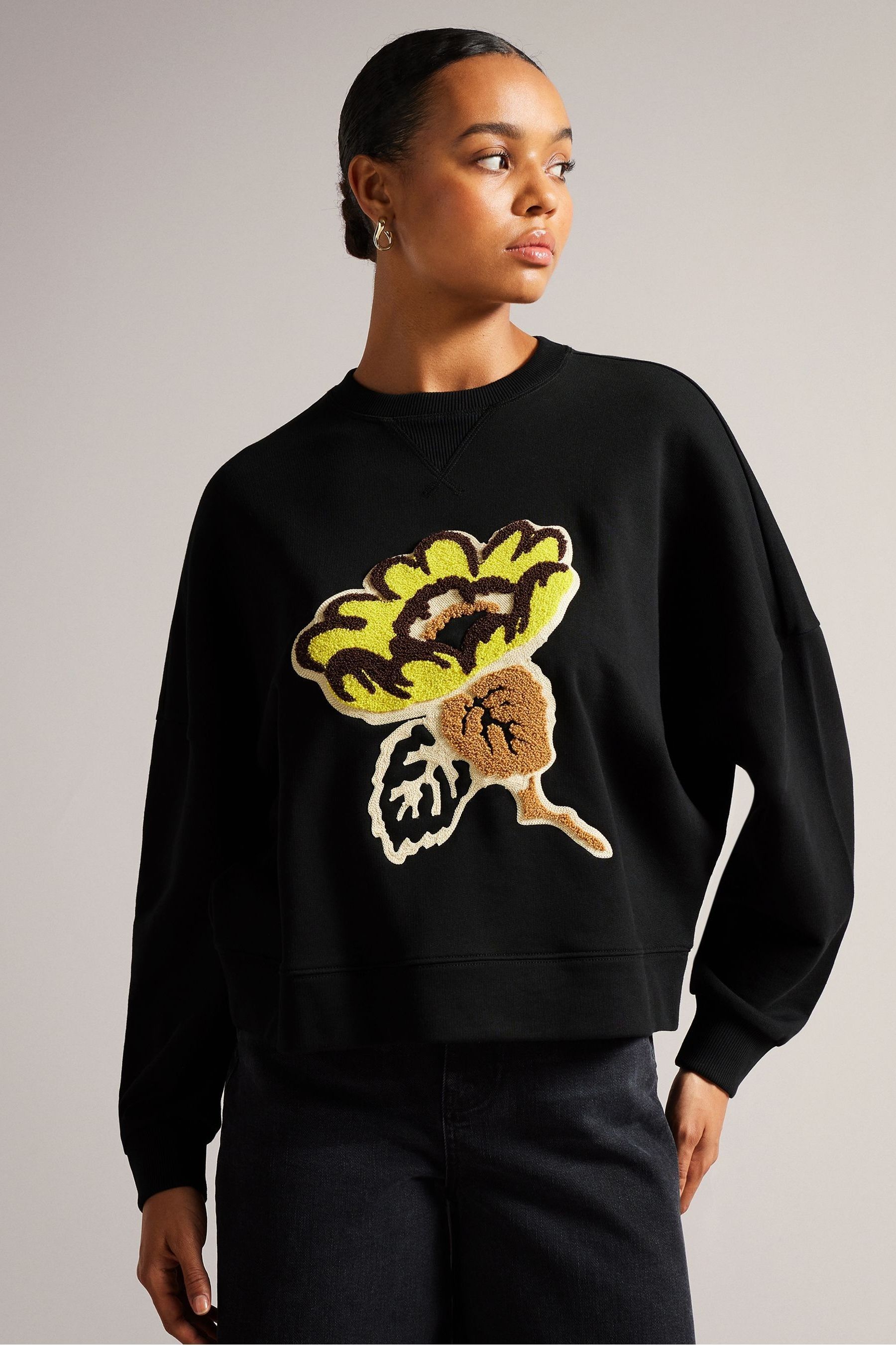 Buy Ted Baker Haddly Black Graphic Sweatshirt from Next Luxembourg
