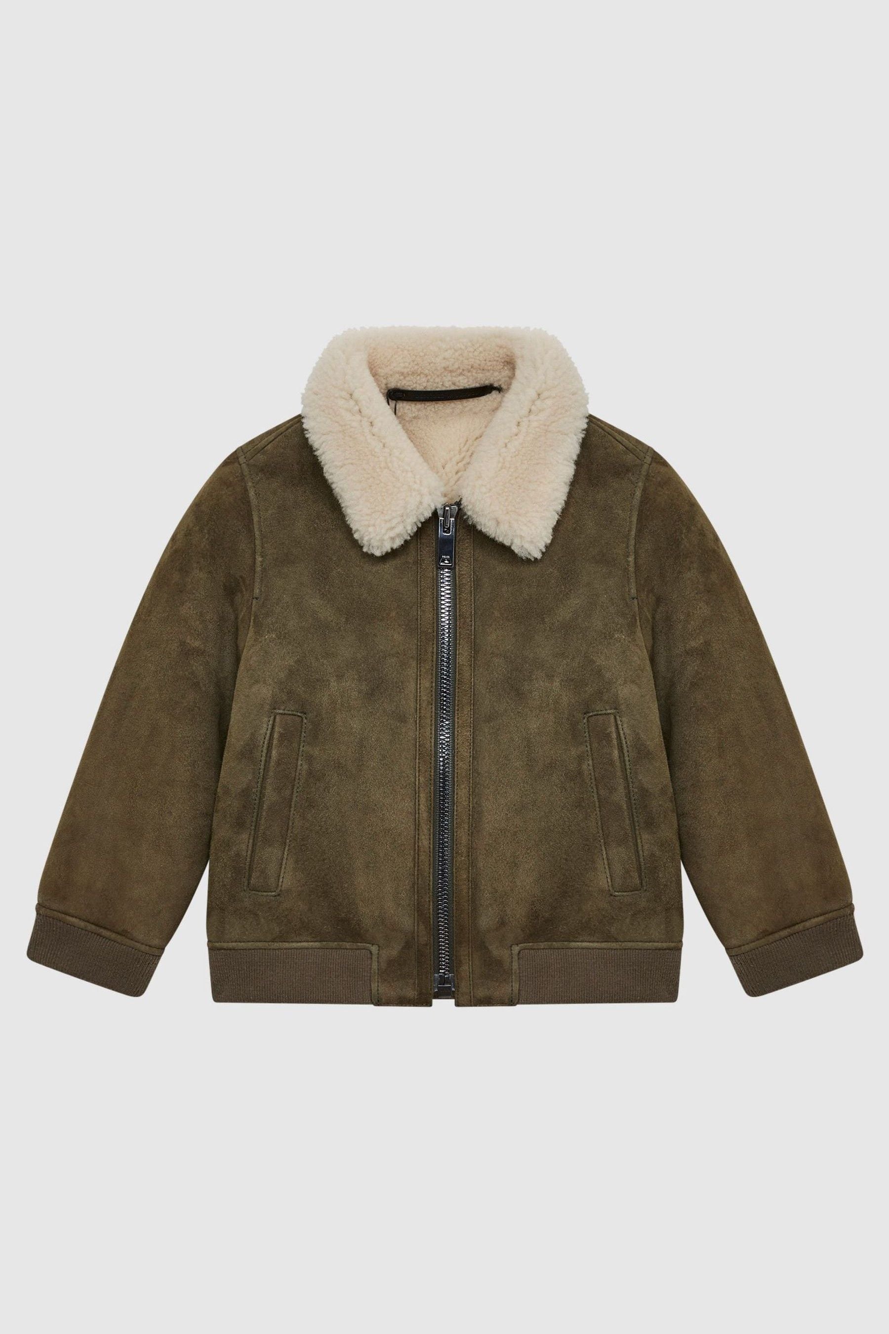 Buy Reiss Khaki Loburn Junior Shearling Jacket from Next Luxembourg