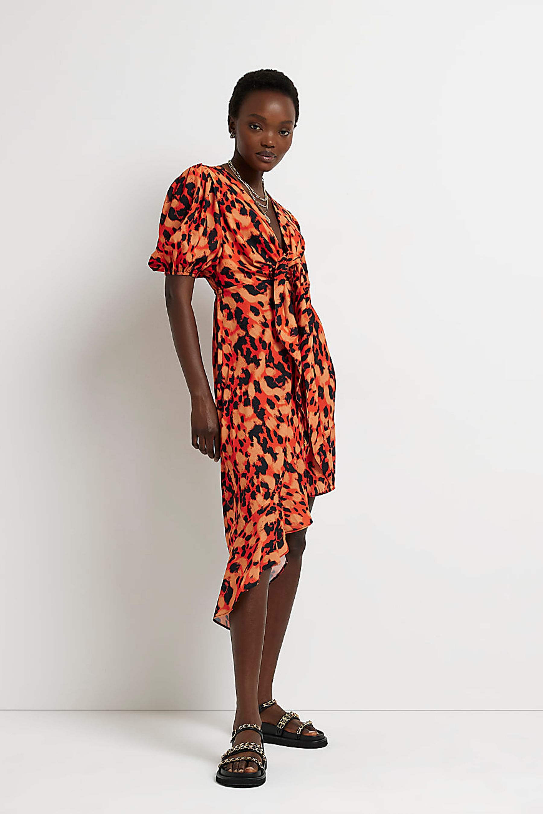 Buy River Island Orange Wrap Maxi Dress from Next Ireland