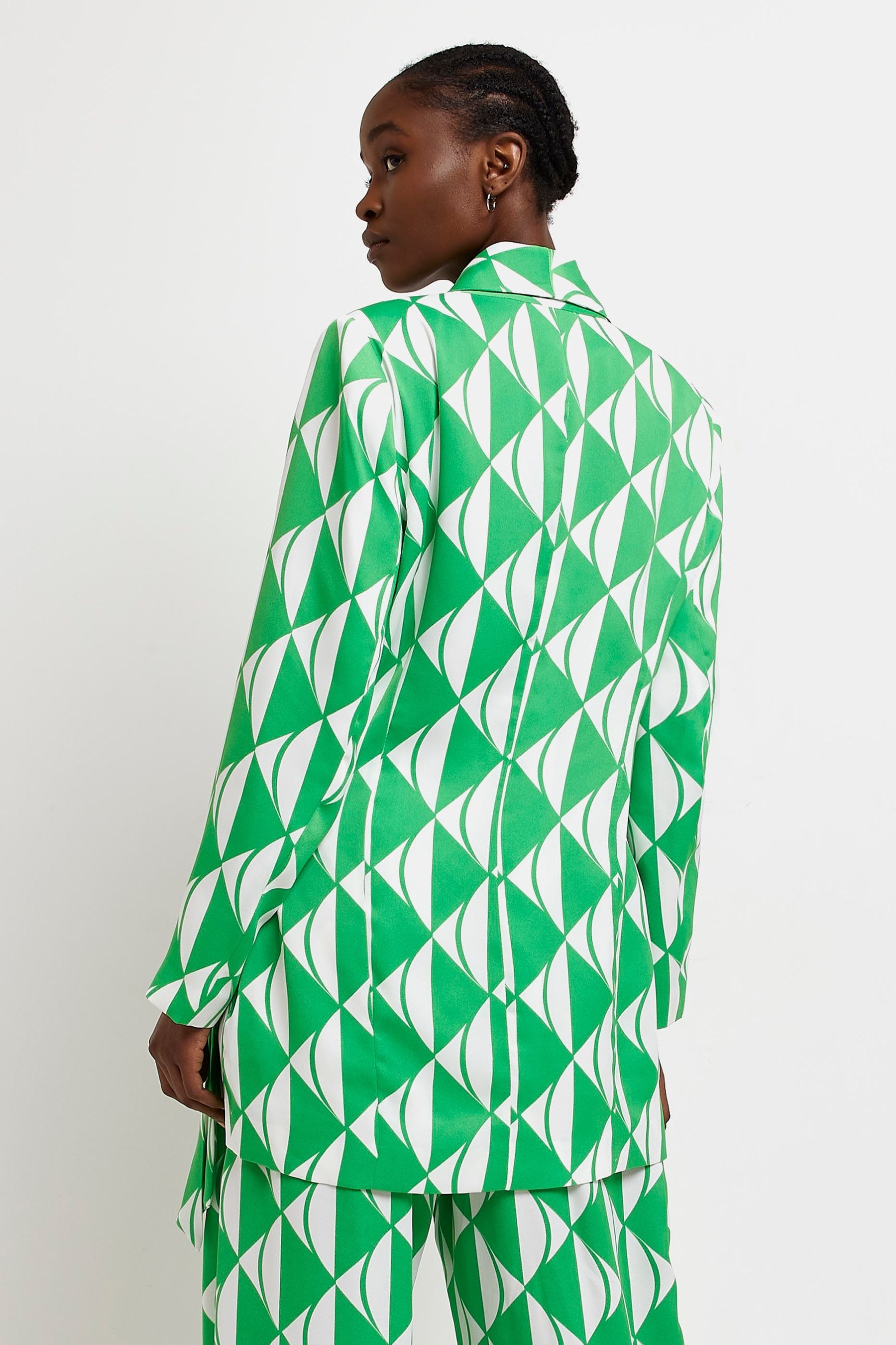River island green blazer shop