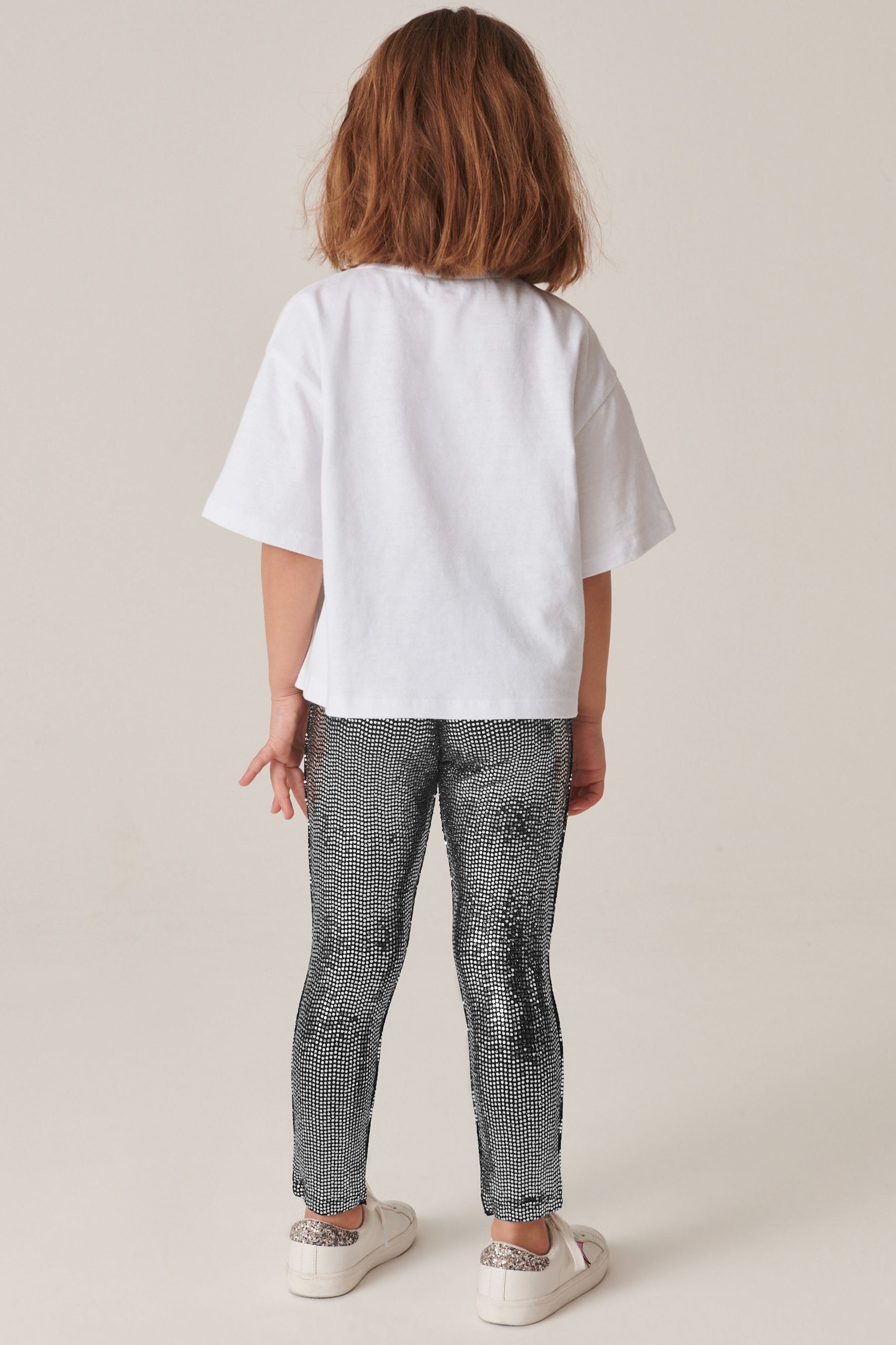 Grey sparkle leggings shop