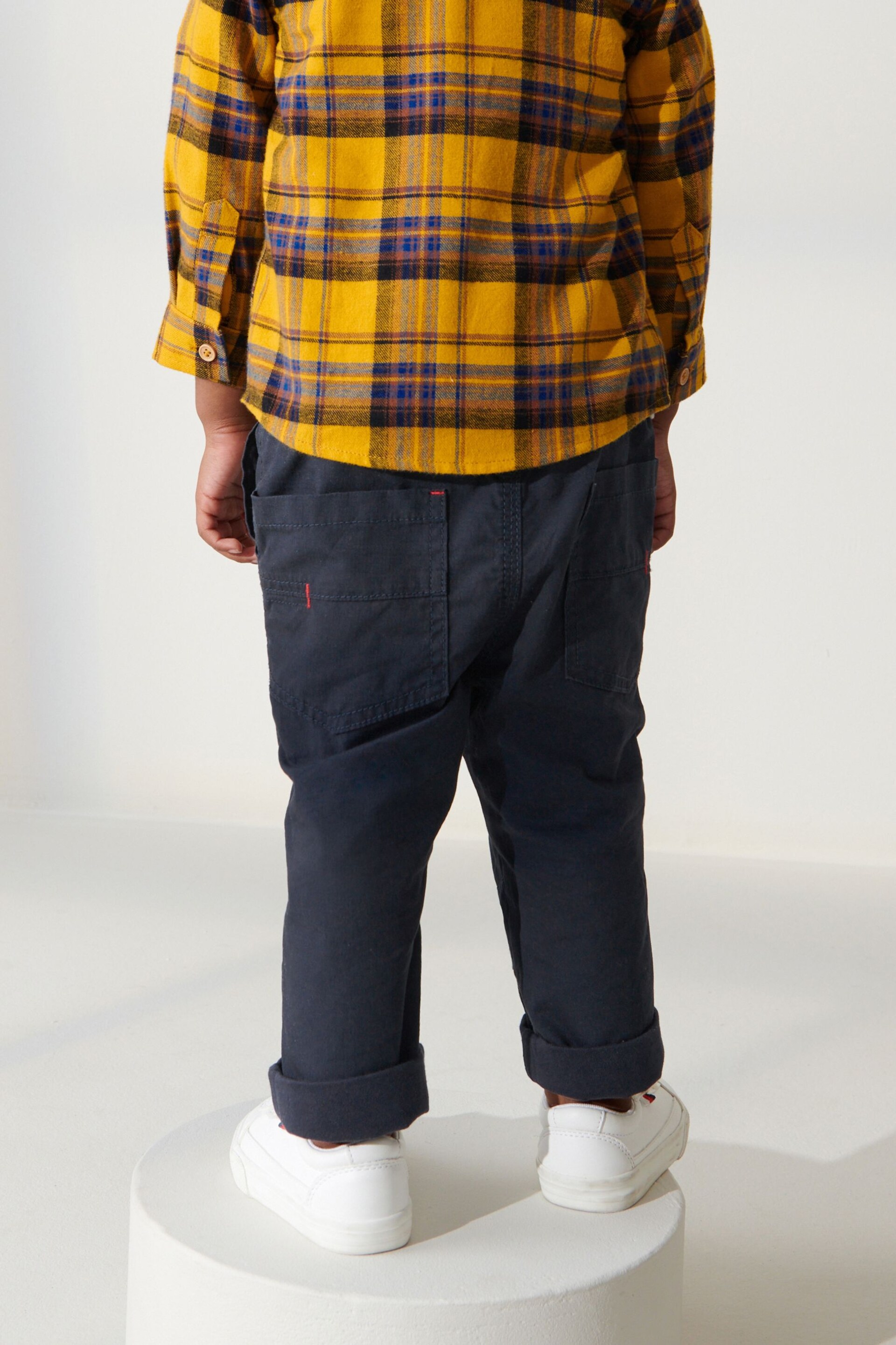 Navy Blue Lined Pull-On Trousers (3mths-7yrs) - Image 3 of 6