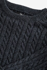 Navy Blue Cable Knit Crew Jumper (3-16yrs) - Image 3 of 3