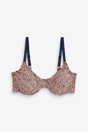 Coral/Blue Print DD+ Minimiser Full Cup Bra - Image 6 of 7