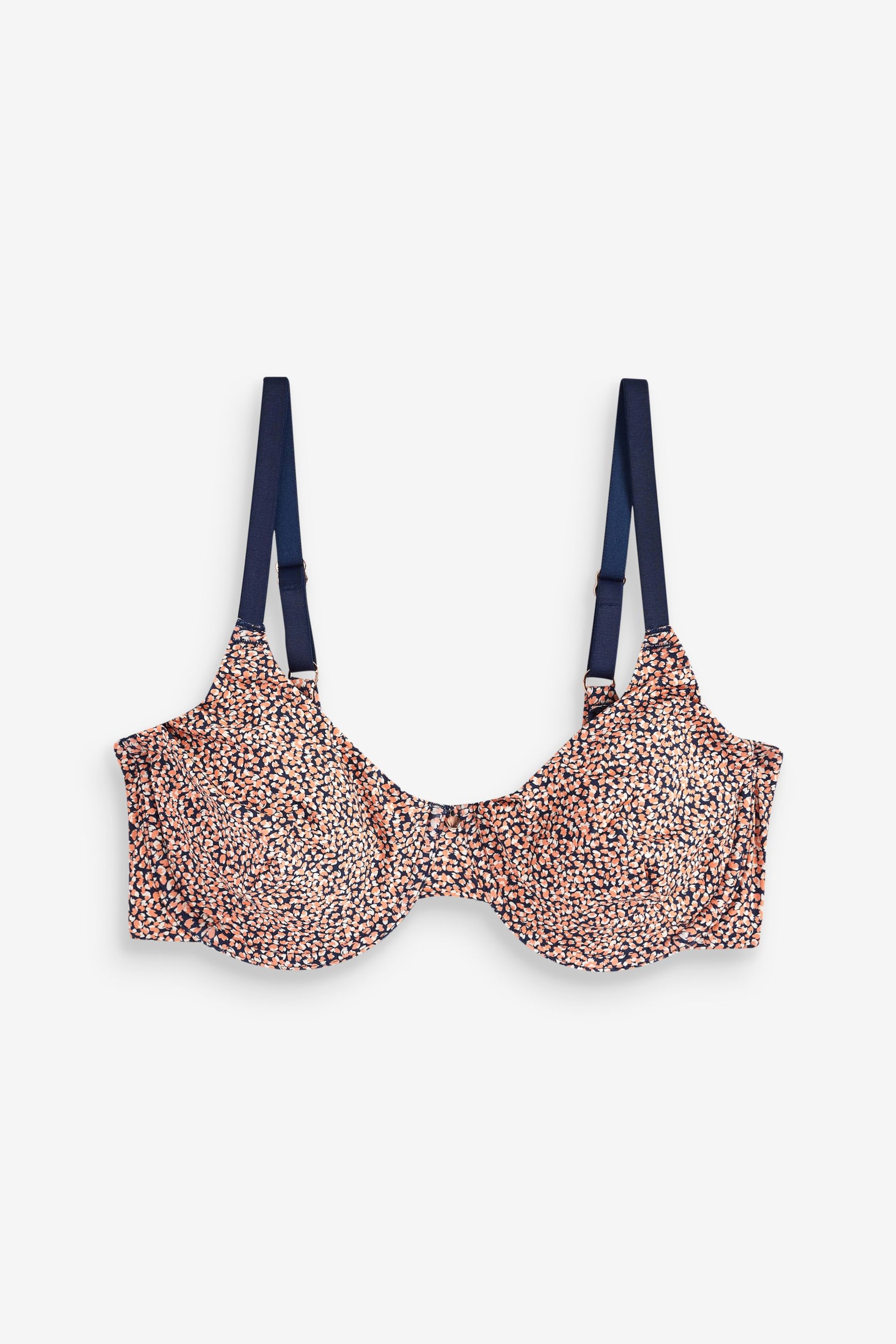 Coral/Blue Print DD+ Minimiser Full Cup Bra - Image 6 of 7