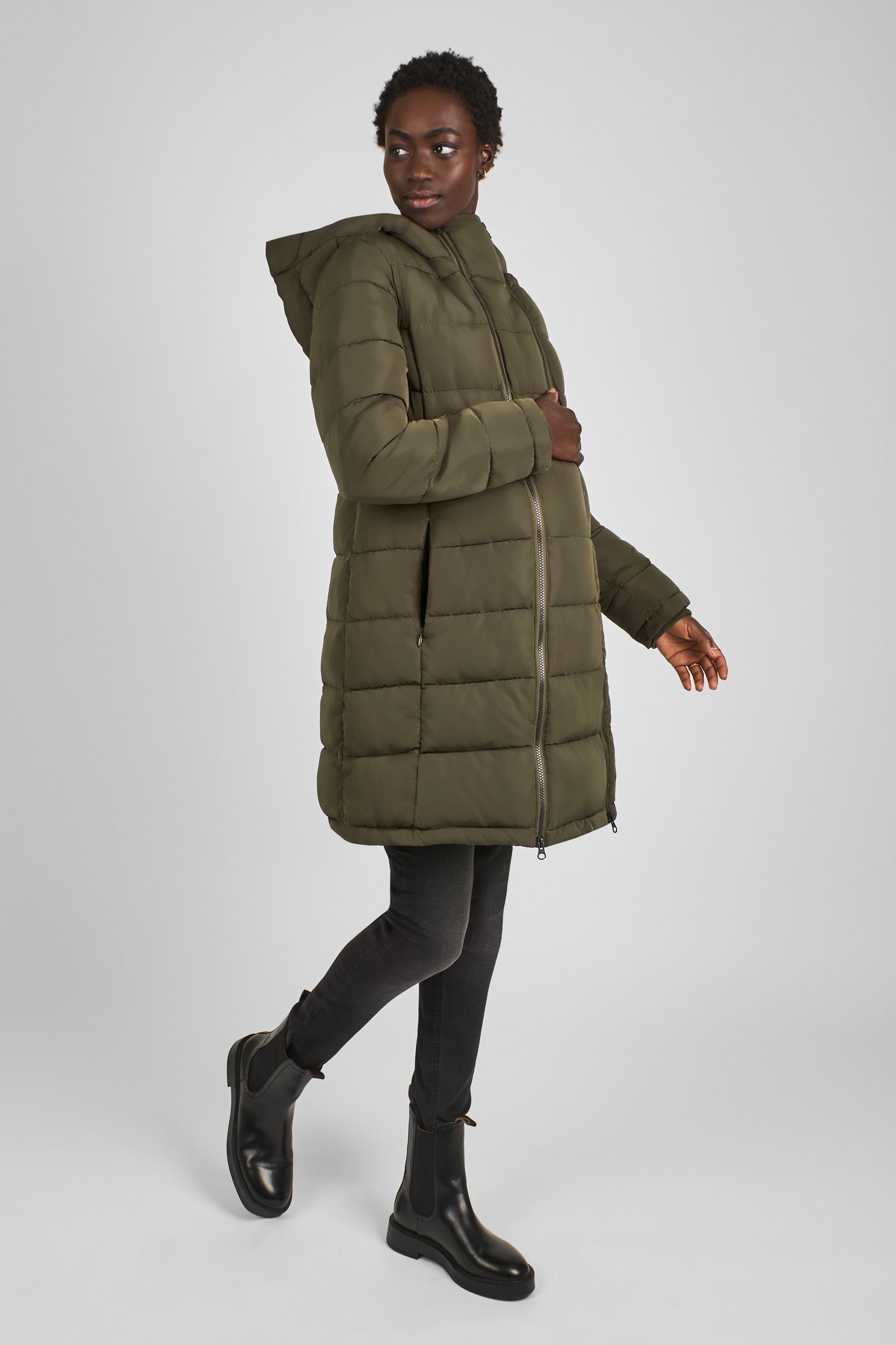 Buy JoJo Maman Bebe Khaki 2 in 1 Maternity Puffer Coat from Next Luxembourg