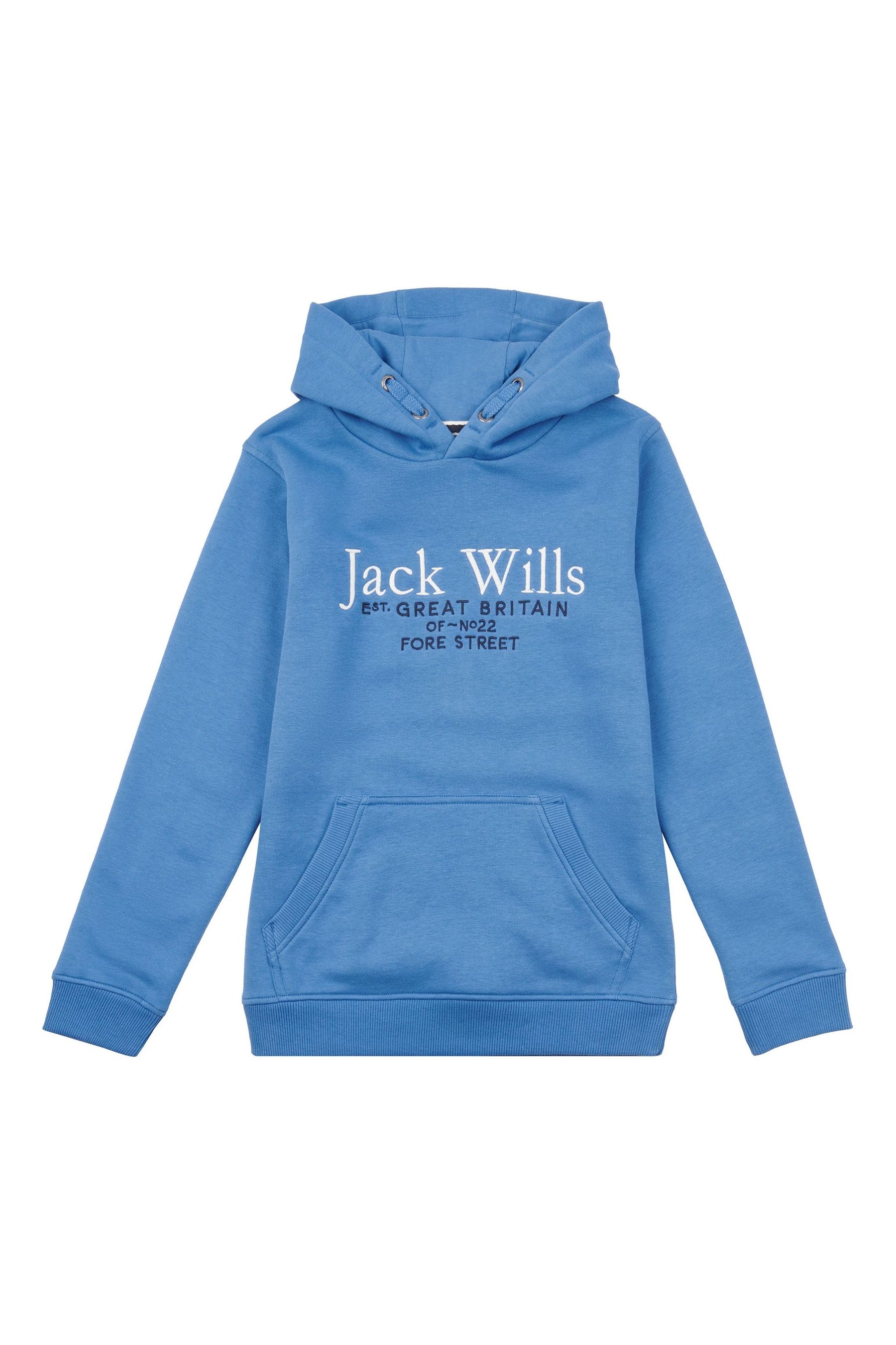 Buy Jack Wills Blue Script Hoodie from Next Luxembourg