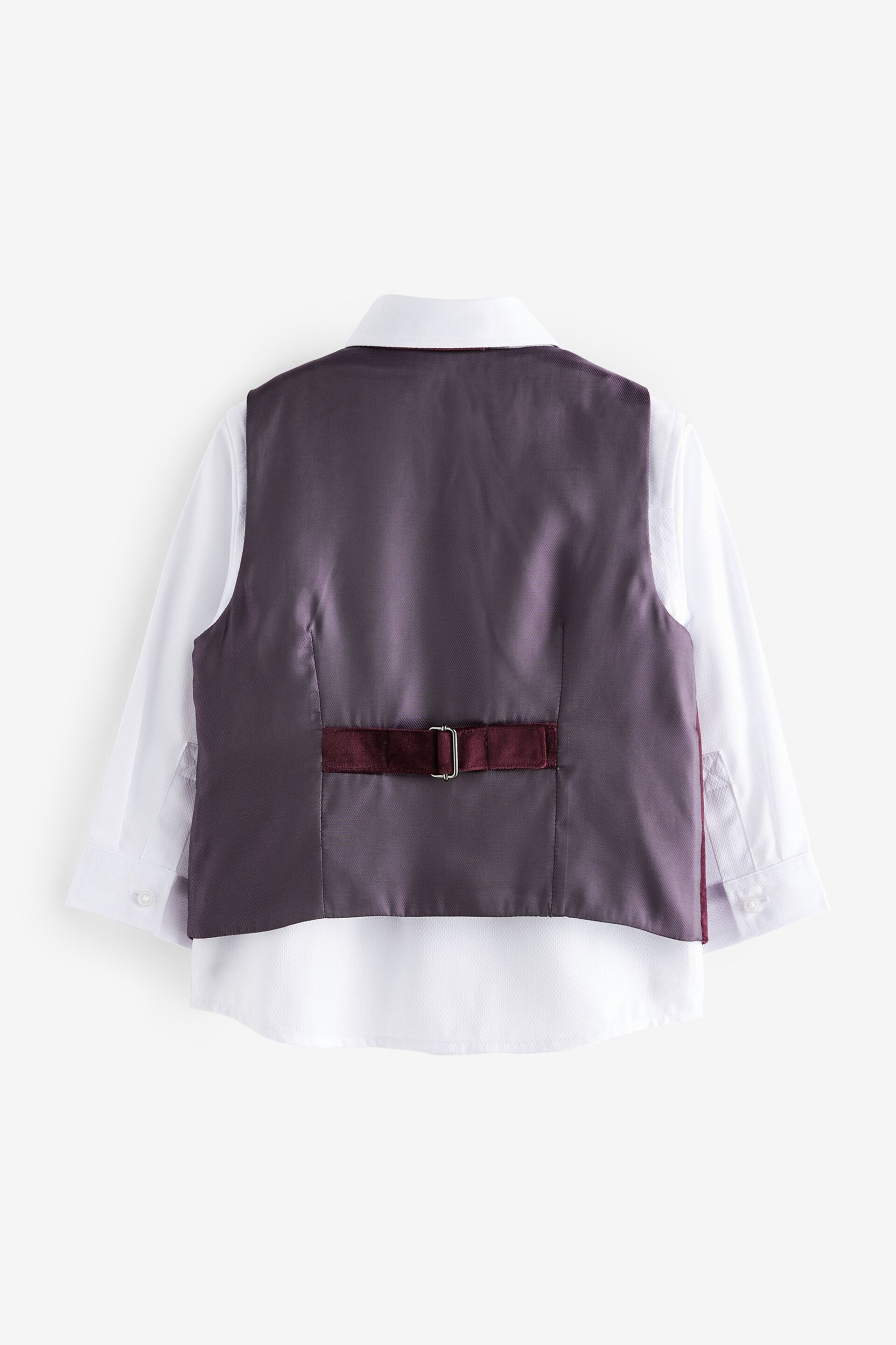 Plum Purple Velvet Waistcoat Set (3mths-7yrs) - Image 2 of 5