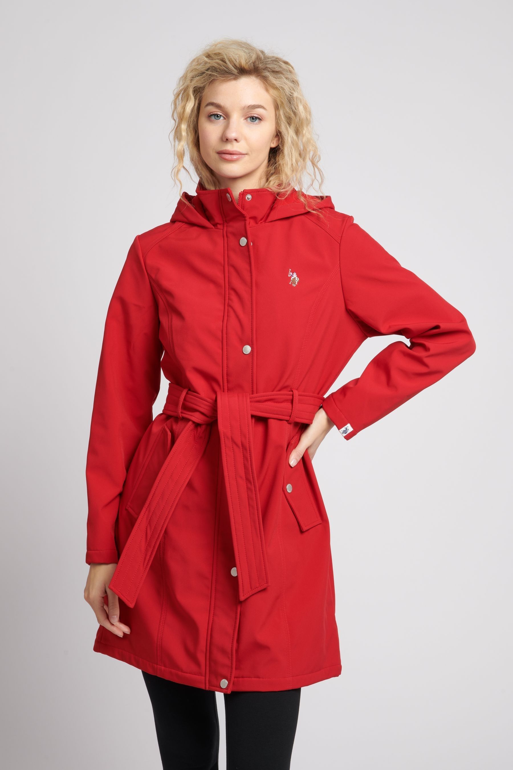 Buy U.S. Polo Assn. Womens Red Belted Trench Coat from Next Oman