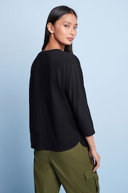 Black 3/4 Length Sleeve T-Shirt - Image 4 of 6