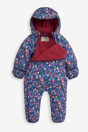 JoJo Maman Bébé Navy Woodland Waterproof Fleece Lined Puddlesuit - Image 5 of 10