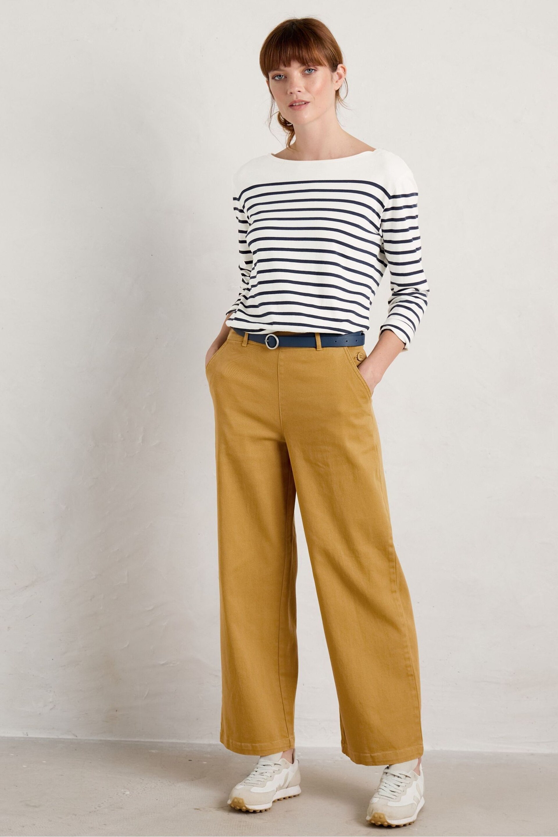 Seasalt Cornwall Natural Striped Sailor Shirt - Image 2 of 5