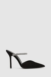 Reiss Black Banbury Embellished Crystal Court Shoes - Image 1 of 6