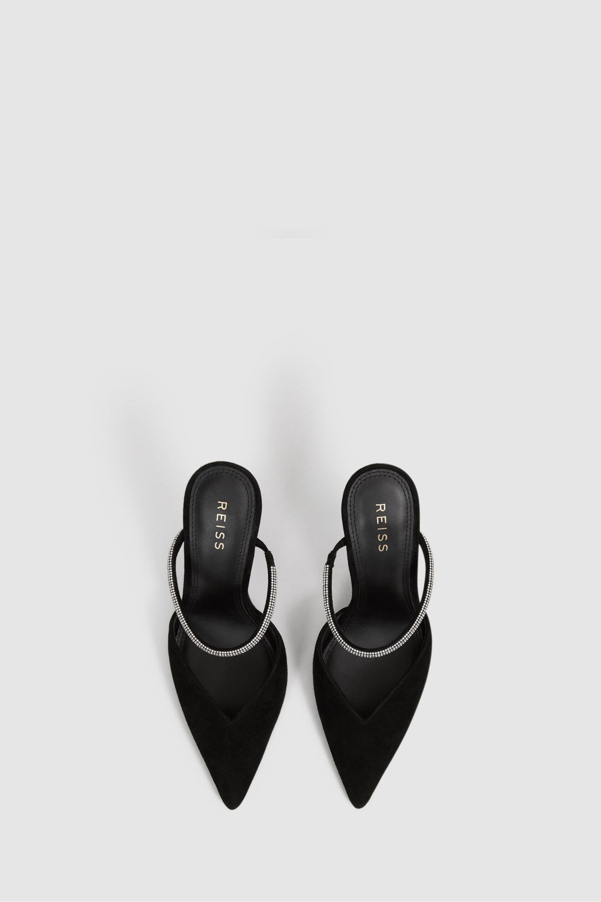 Reiss Black Banbury Embellished Crystal Court Shoes - Image 5 of 6