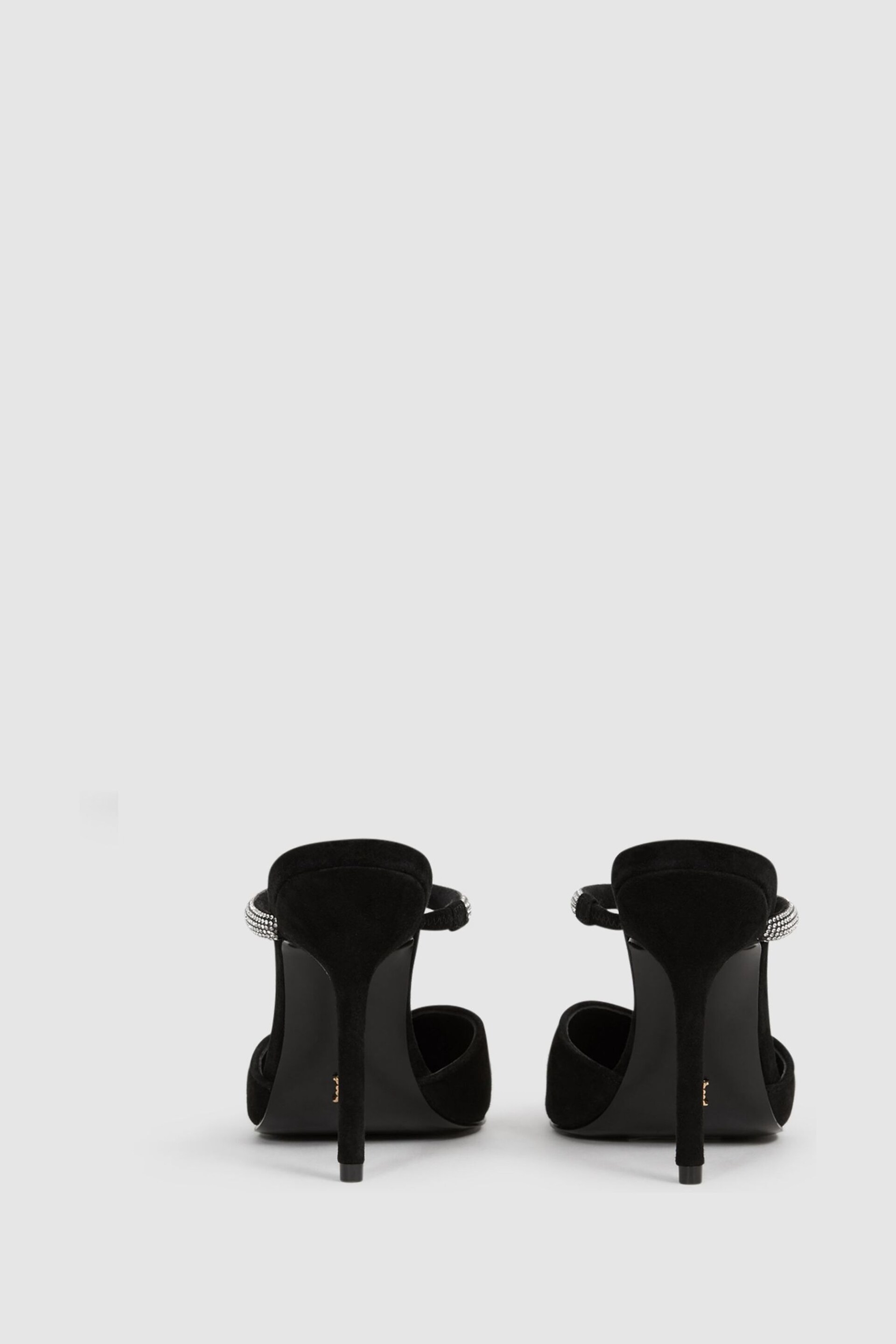 Reiss Black Banbury Embellished Crystal Court Shoes - Image 6 of 6