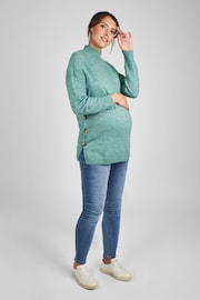 JoJo Maman Bébé Sage Green Turtle Neck Maternity & Nursing Jumper - Image 3 of 4