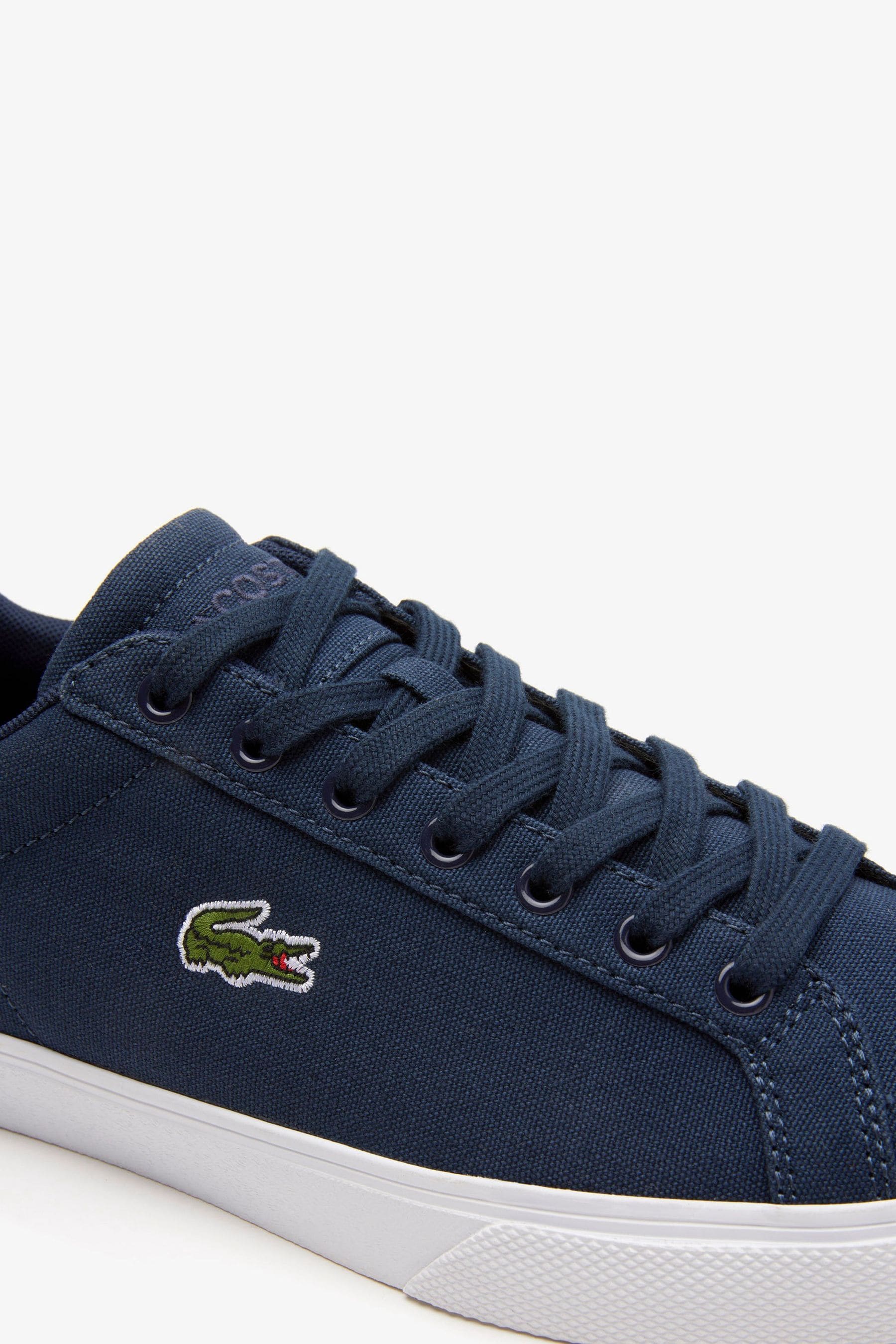 Lacoste blue and white shoes discount