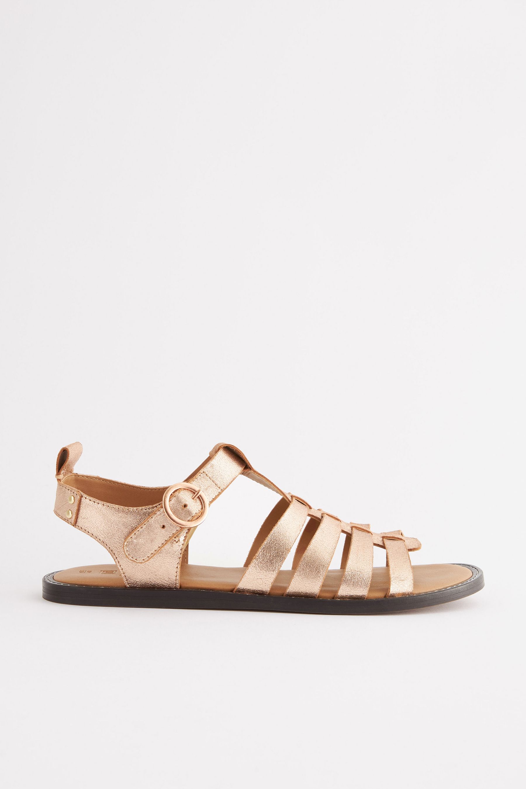 Buy Rose Gold Forever Comfort Leather Round Toe Gladiator Sandals from Next Luxembourg