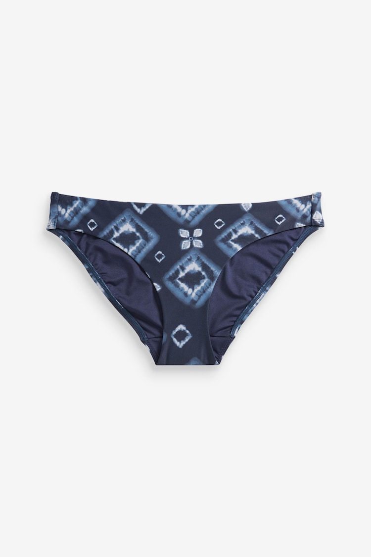 Navy Aztec High Leg Tummy Control Bikini Bottoms - Image 5 of 5