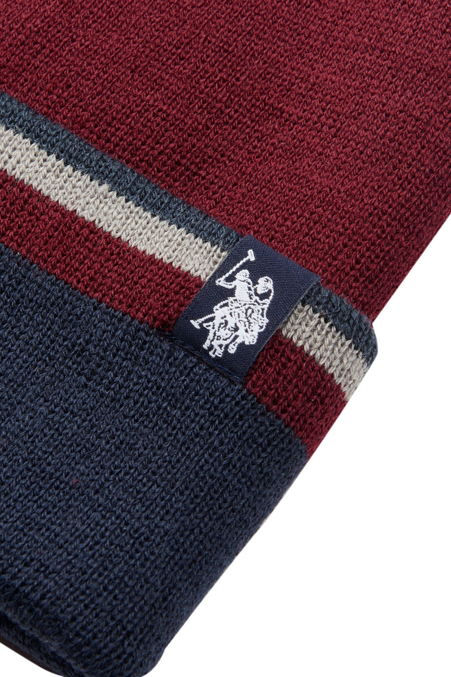 U.S. Polo Assn. Mens Windsor Wine Contrast Beanie - Image 3 of 3