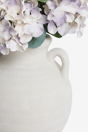 Lilac Purple Artificial Hydrangea Arrangement In Terracotta Vase - Image 3 of 3