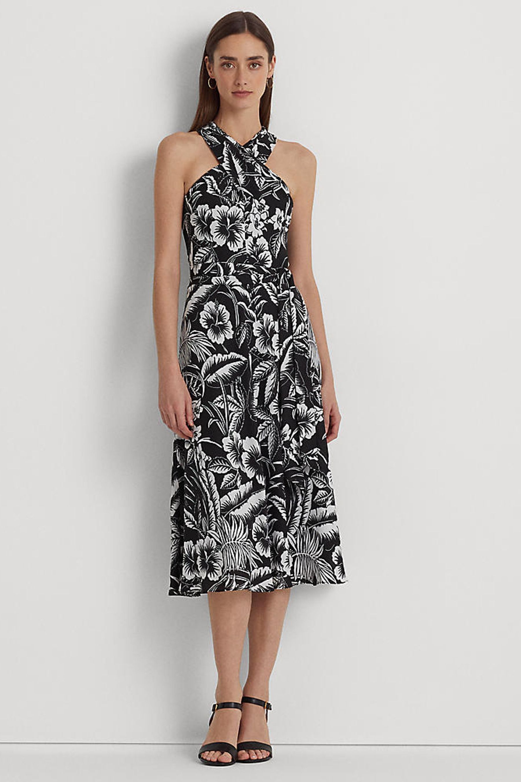 Floral georgette dress ralph lauren clearance