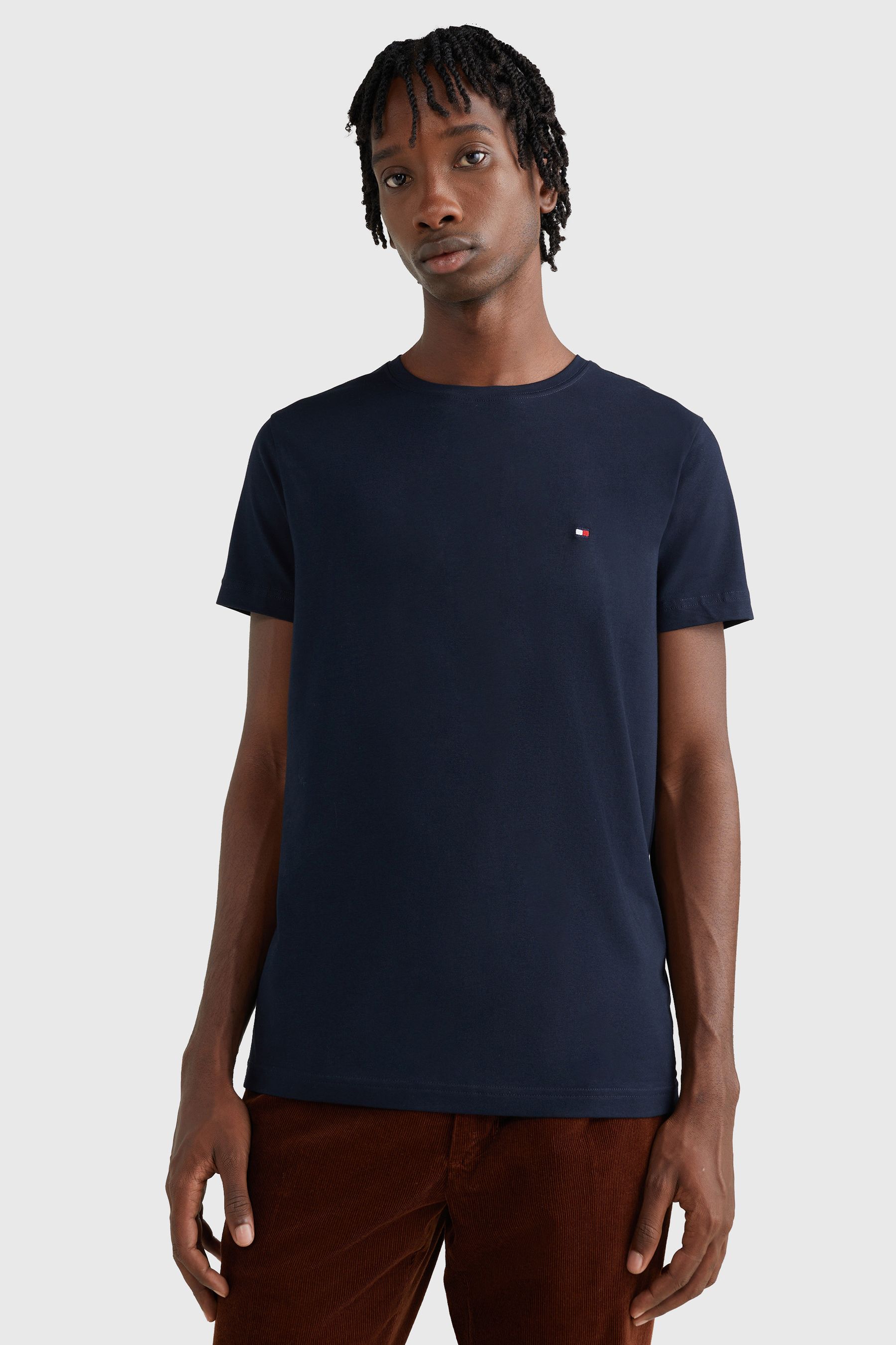 Core stretch slim cneck tee outlet