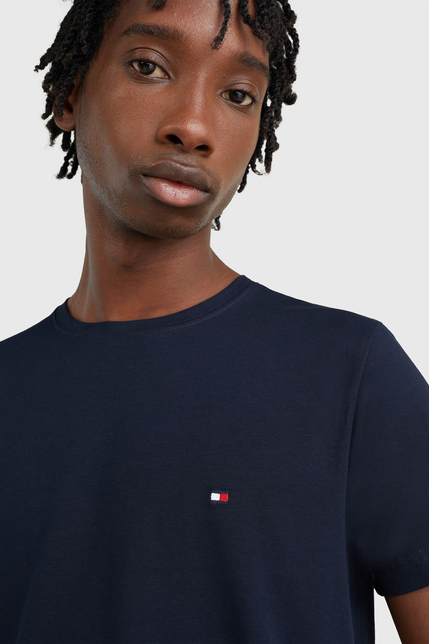 Buy Tommy Hilfiger Dark Blue Slim Fit Core Stretch Crew Neck T Shirt from Next Australia