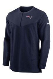 Nike Blue NFL Fanatics New England Patriots Coaches Half Zip Jacket - Image 2 of 3