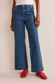 Boden Blue High Rise Smart Wide Leg Jeans - Image 3 of 5