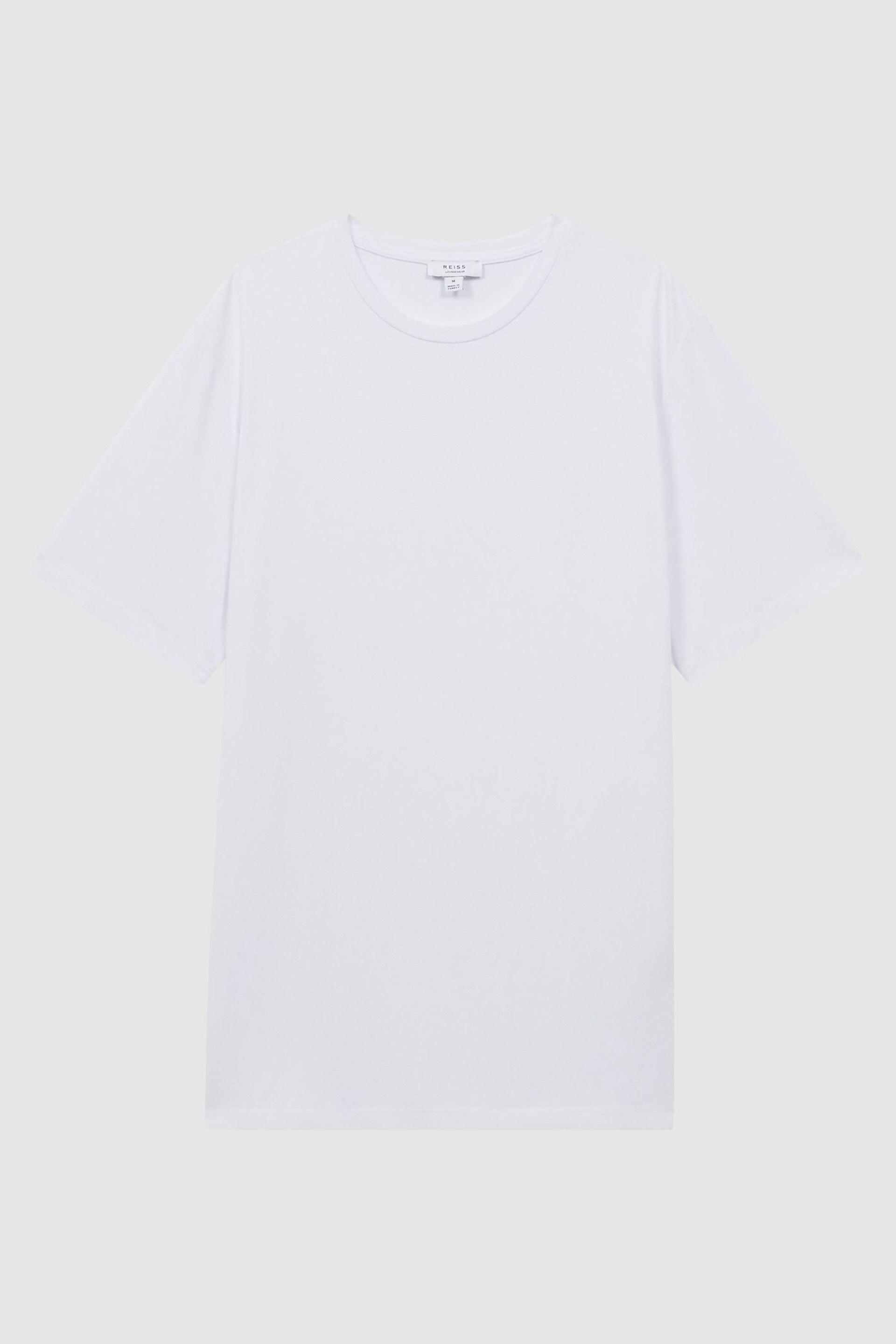 Reiss White Holt Jersey Crew Neck Short Sleeve T-Shirt - Image 2 of 5