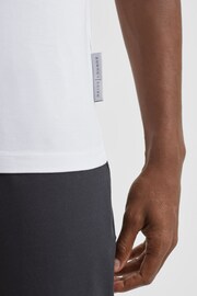 Reiss White Holt Jersey Crew Neck Short Sleeve T-Shirt - Image 4 of 5