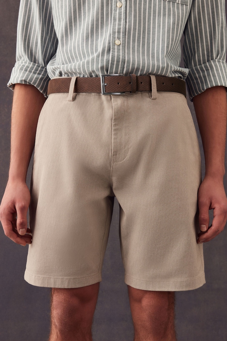 Stone Belted 100% Cotton Chino Shorts - Image 1 of 7