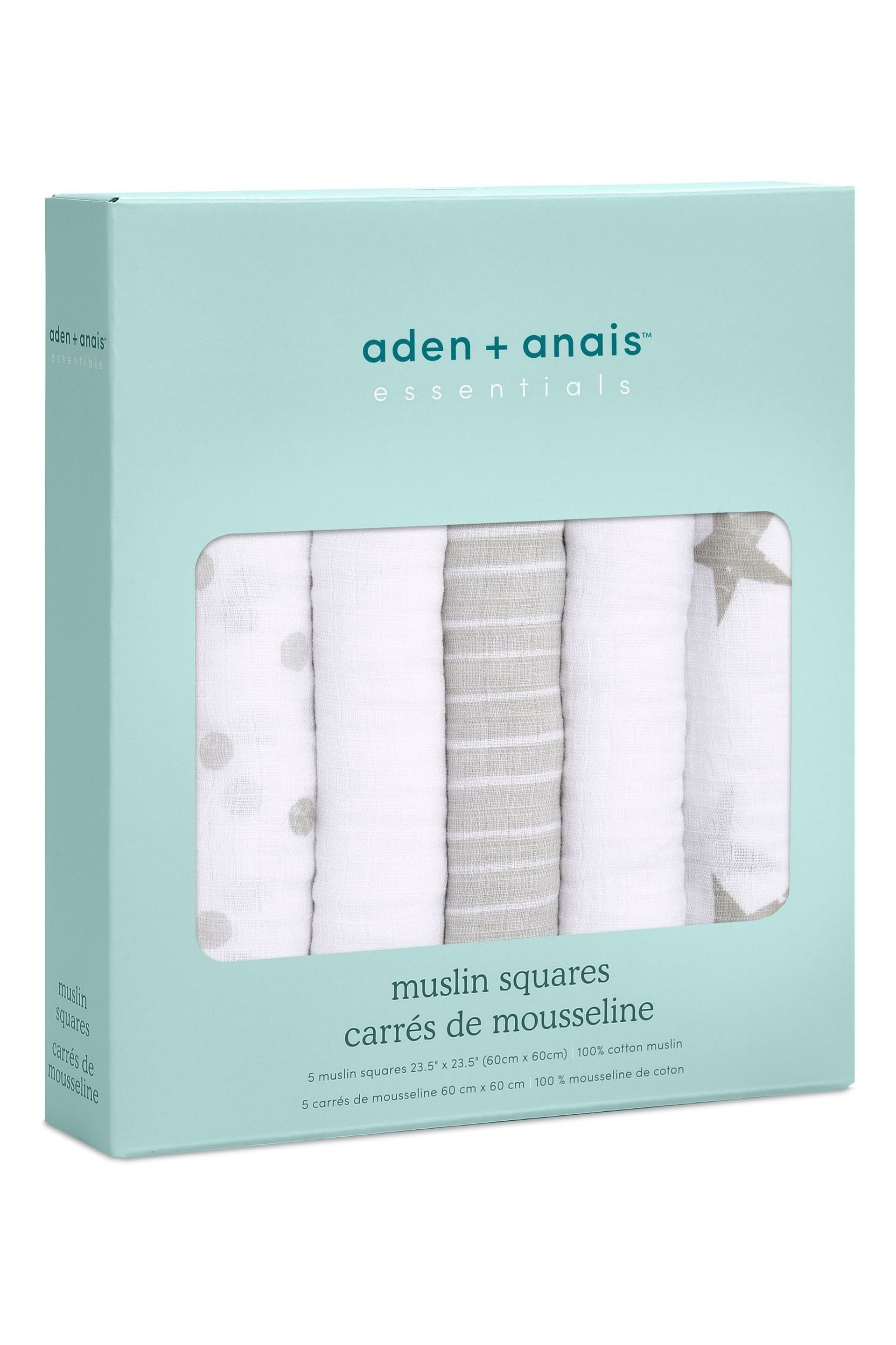 aden + anais Essentials Cotton Muslin Squares 5 Pack - Image 2 of 4